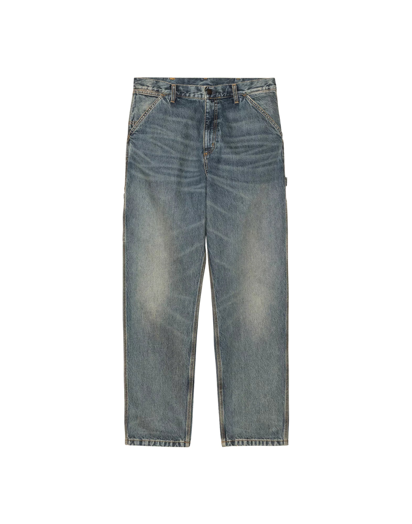 Carhartt WIP Pantalon à genou simple – Pantalon de travail Smith Denim 13,5 oz I032024 01Q32 SINGLE KNEE 'SMITH' DENIM BLEU