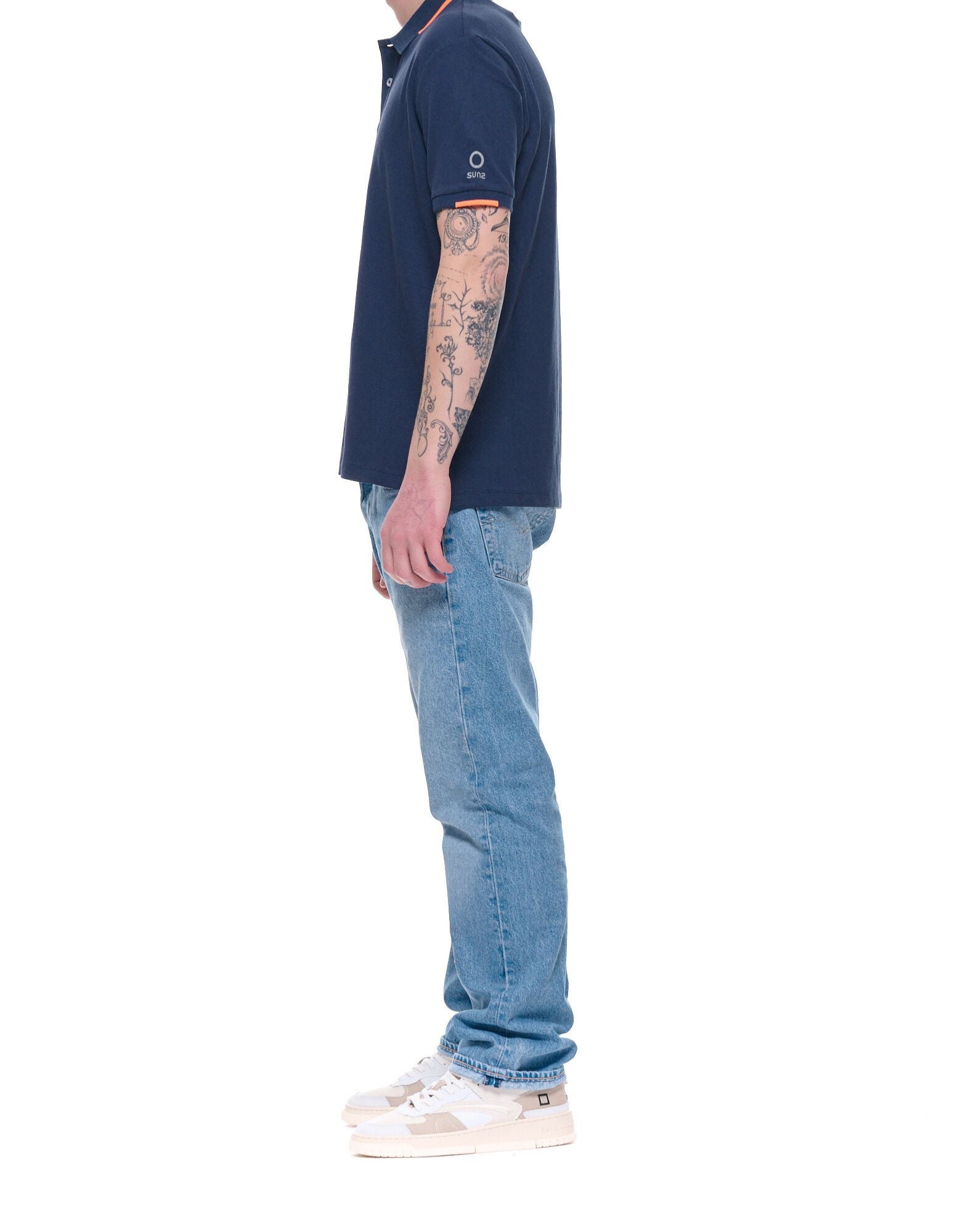 Suns Boards Federico Tag Men’s Stretch Piqué Polo Navy Regular Fit PLS61008U V17 NAVY