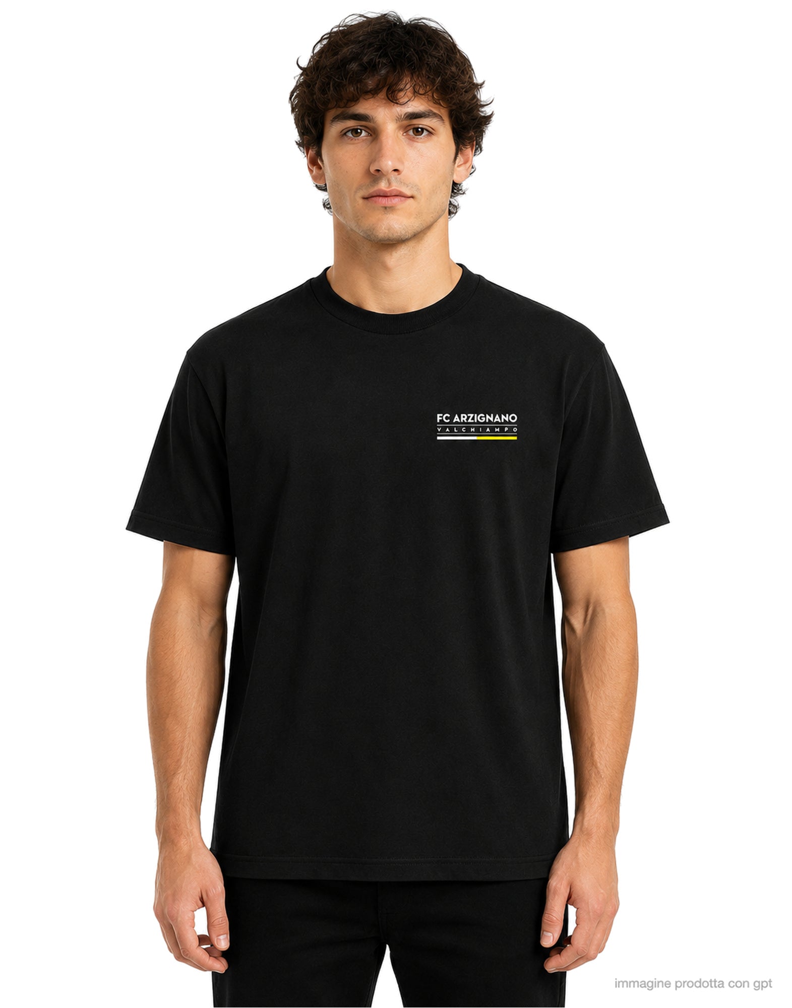 T-shirt boxy uomo Deep black