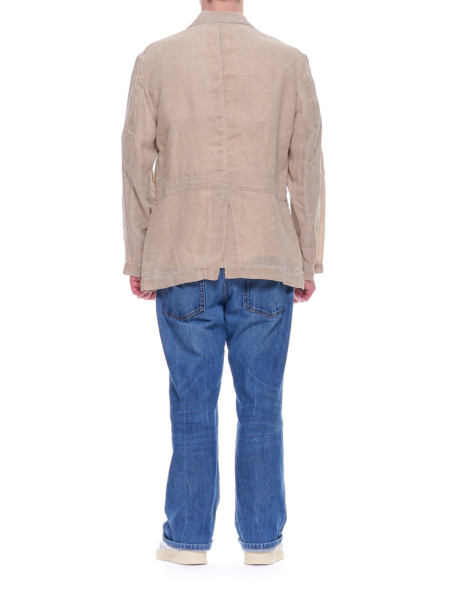 Chester 222 Linen Cotton Jacket Herringbone Beige Made in Italy CHESTER 222