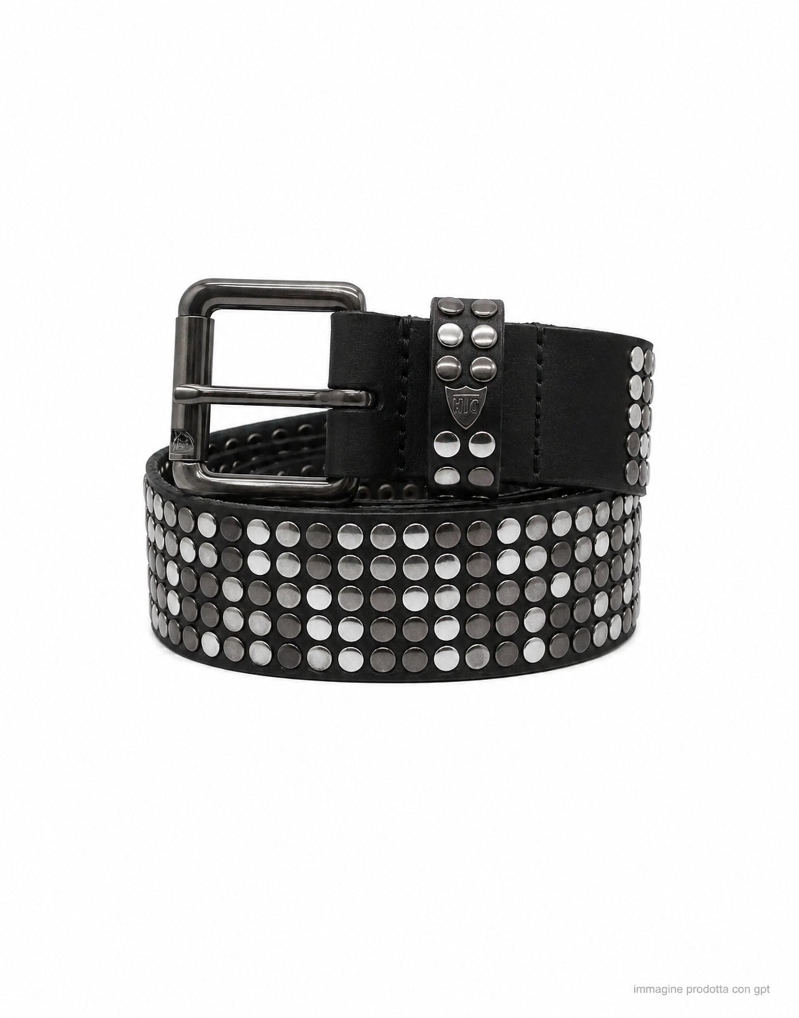 5000 STUDS BELT Black - Dark Buckle