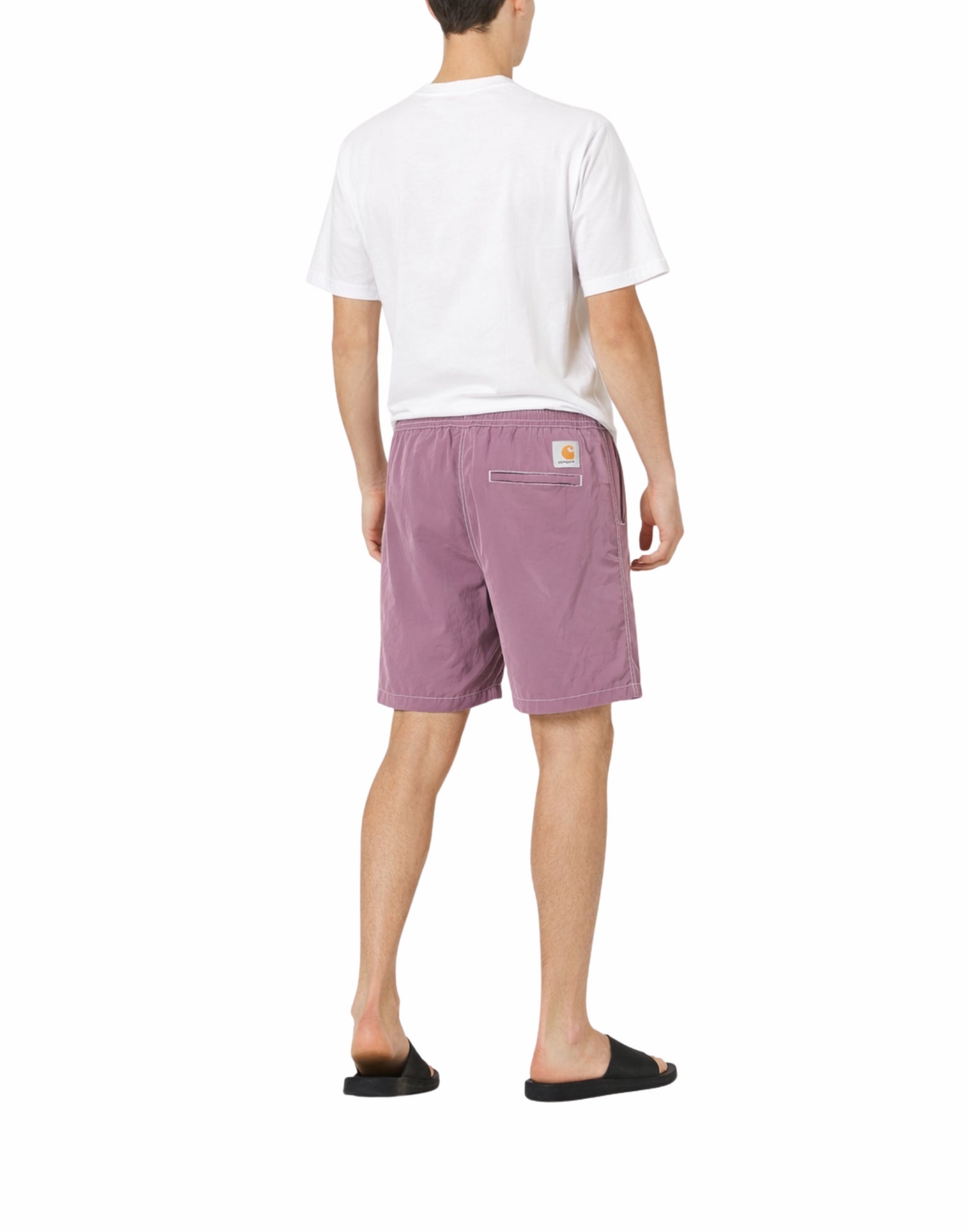 Carhartt WIP Canby Swim Trunks – Water-Repellent Nylon Swim Shorts Gentle Purple/White Man I034570 3N7XX