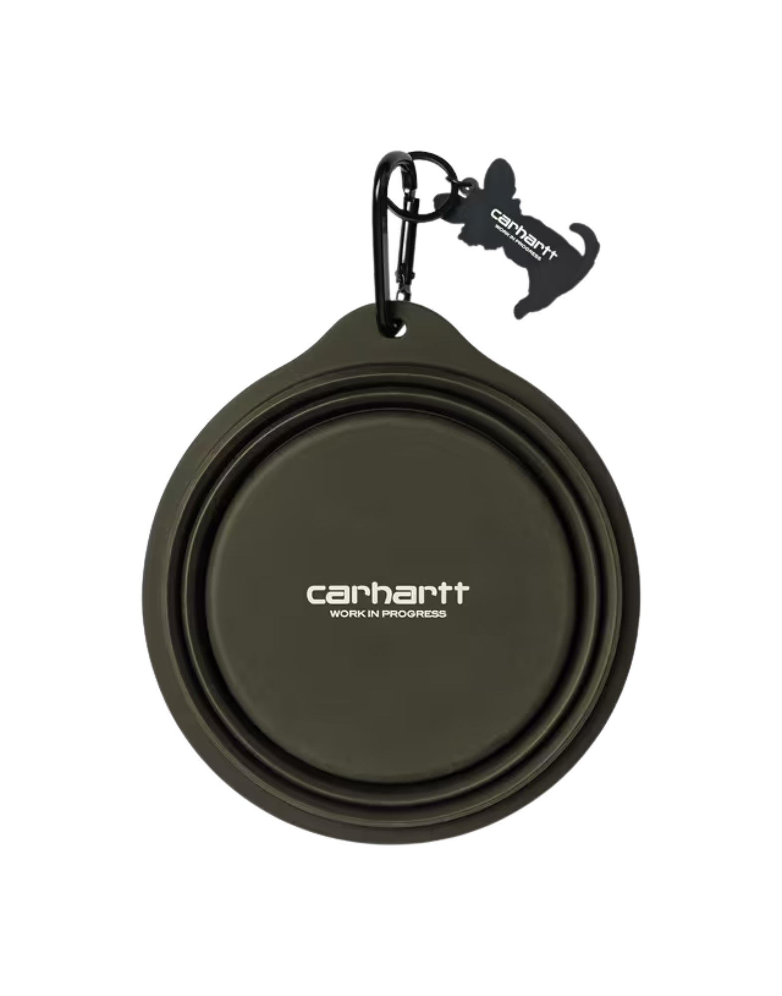 Carhartt WIP Wild Dog Foldable Bowl – Foldable Silicone Travel Bowl, 600 ml, Olive/Wax I035847 DOG BOWL
