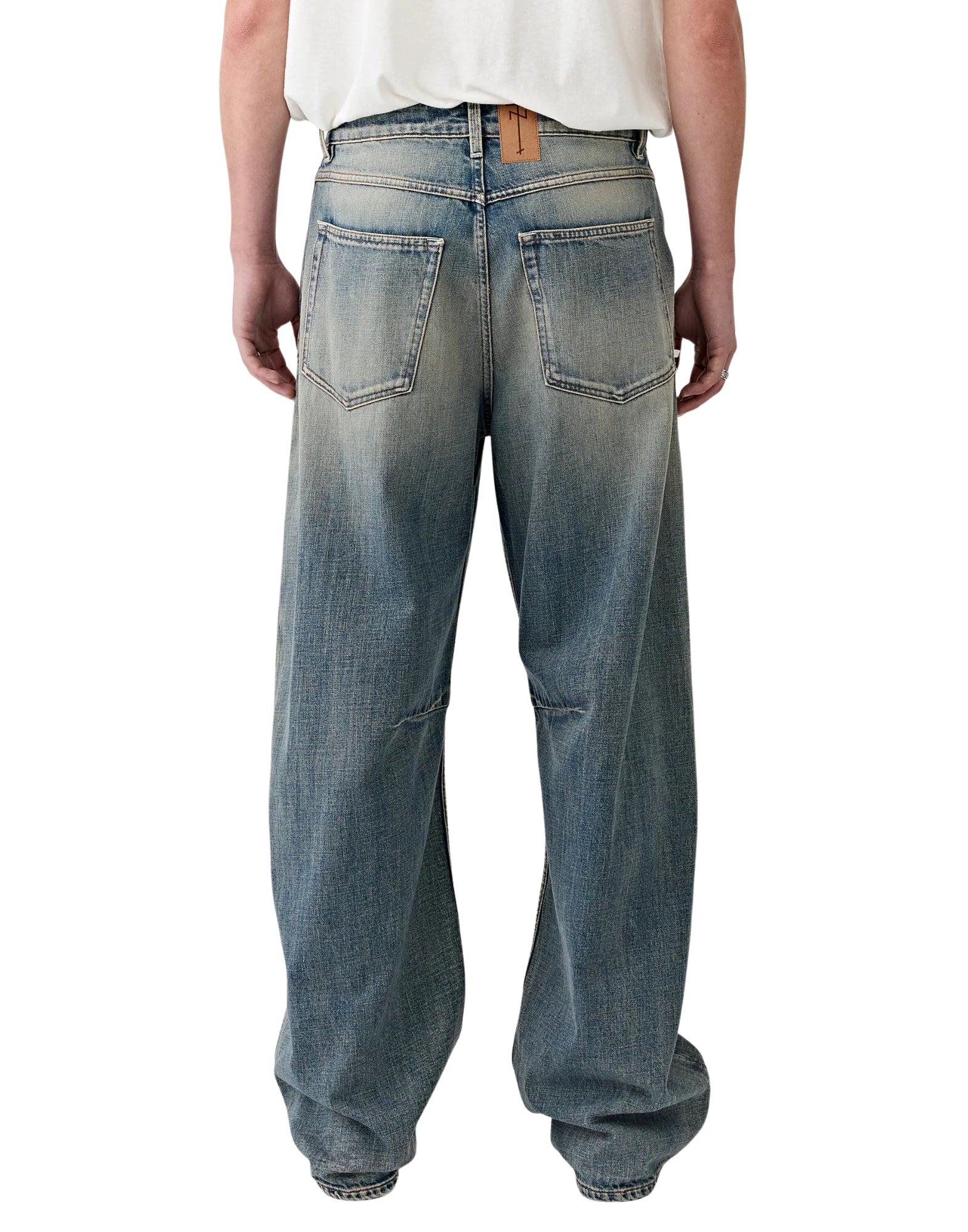 임기. 로빈 진 파커 유니섹스 배기 핏, 미드 라이즈, 테이퍼드 레그, 지퍼 플라이 ROBYN JEANS