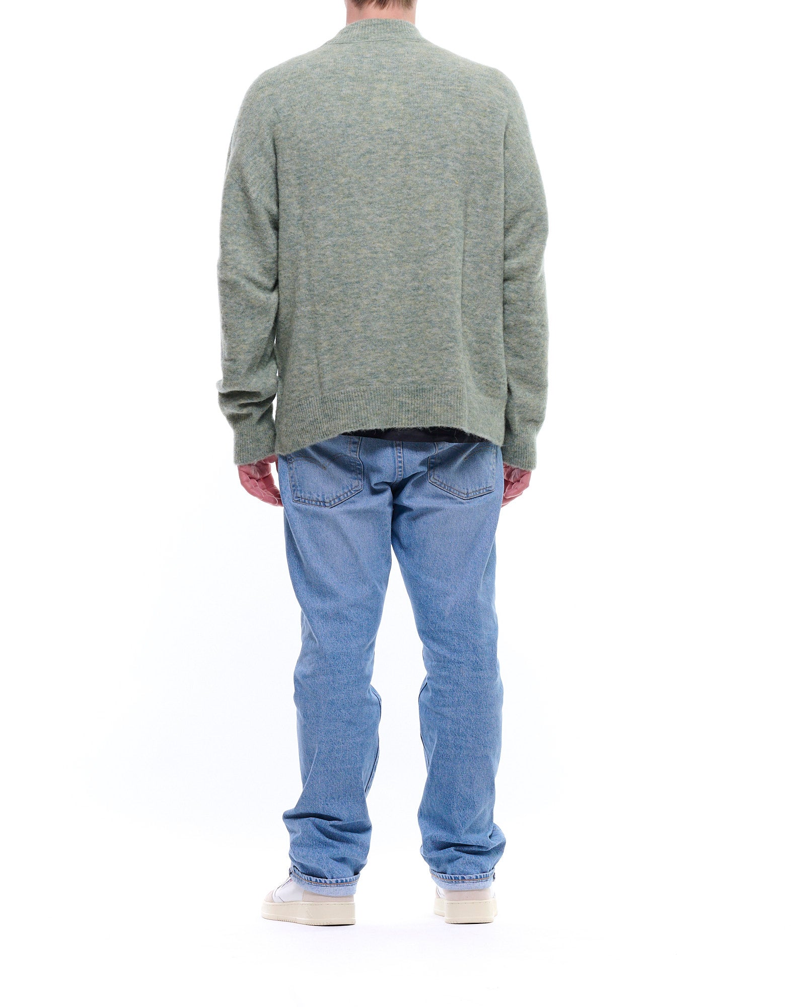 AI25AFU04 A00004 GIROCOLLO GARZATO  VERDE SALVIA - Maglieria - Atomofactory