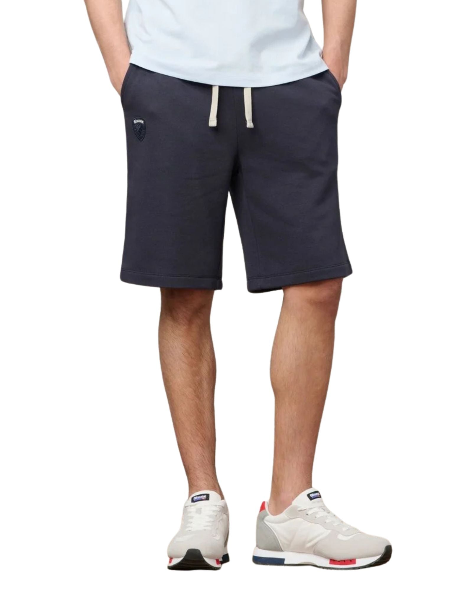 Blauer Summer Sweat Shorts Sodalite Blue with Drawstring Elastic Waist and Logo Patch for Men 26SBLUP05244-006804 888