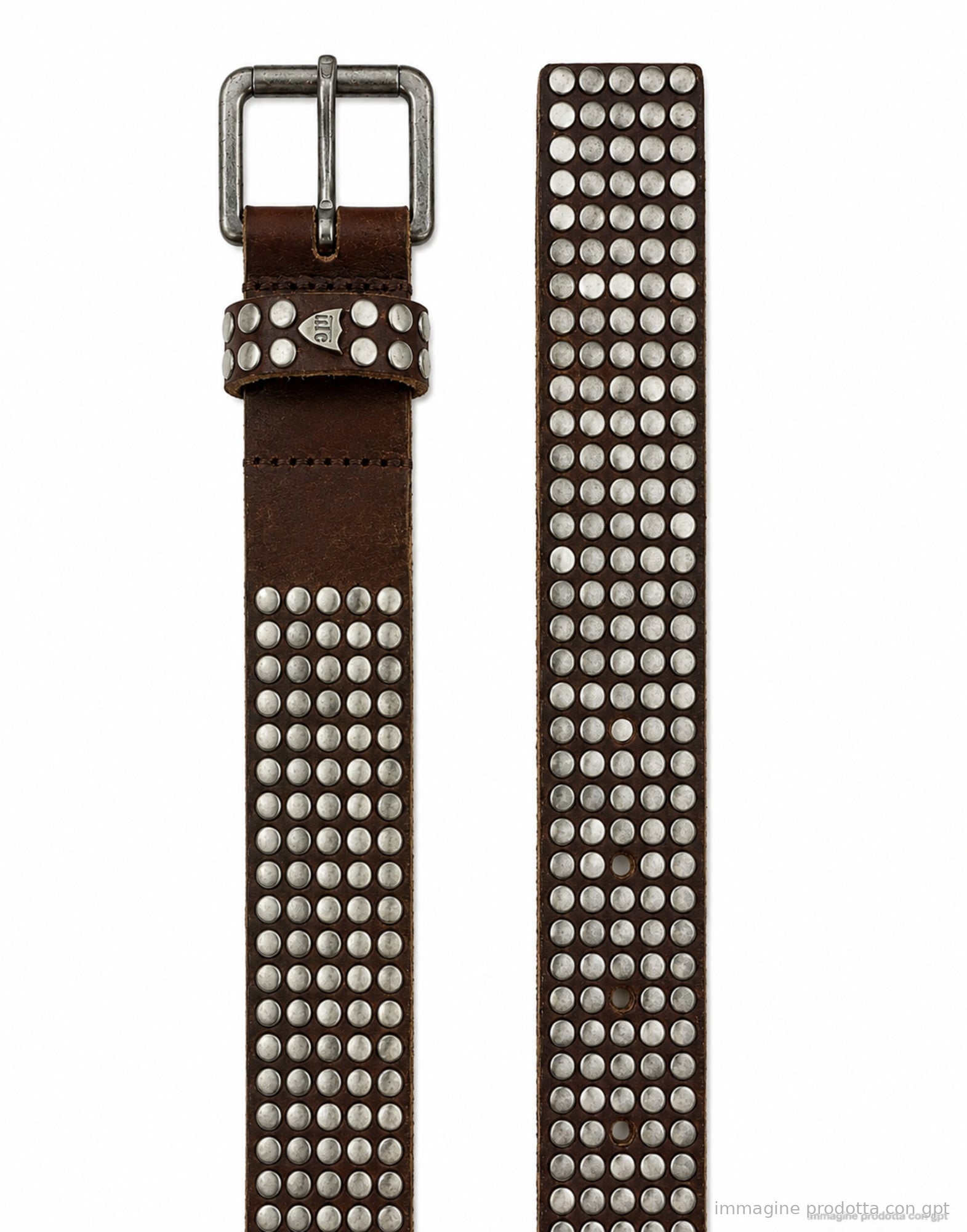 Belt with Multi Studs Brown