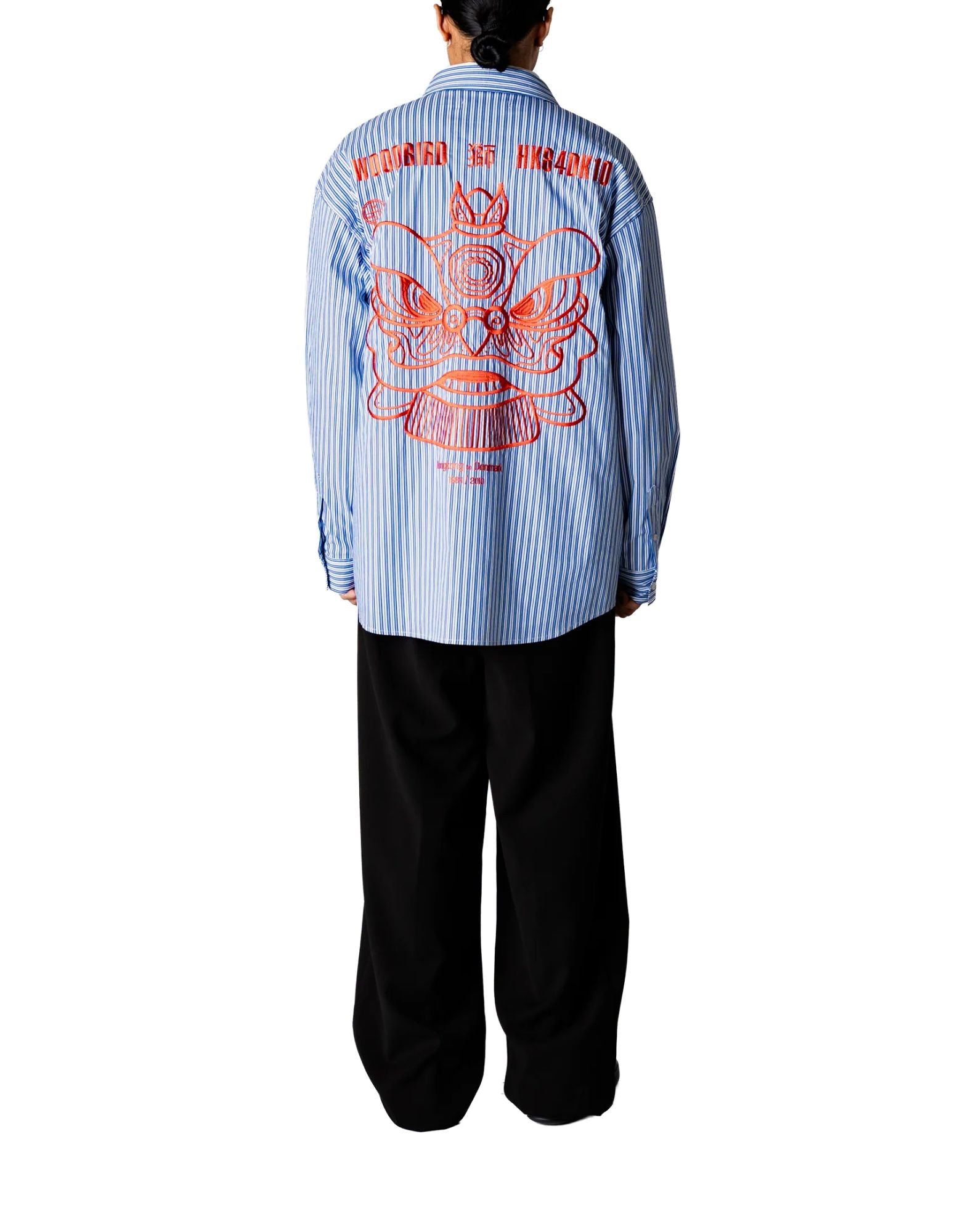 Woodbird WBBrooks Lion Shirt Camisa de hombre a rayas azul claro 2616-714 RAYAS AZUL CLARO