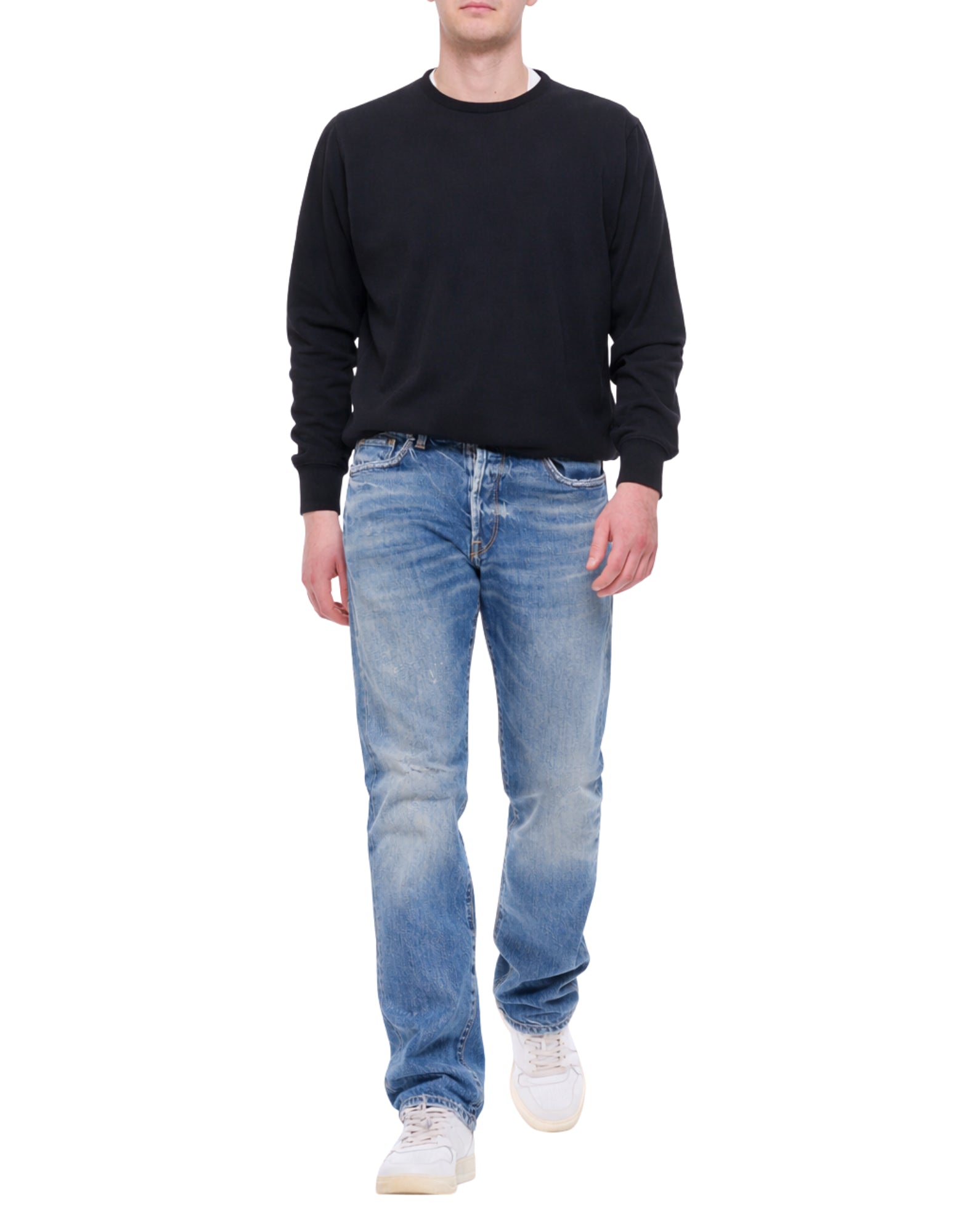 Desmore Men’s Boyfriend Jeans in Mid Blue Denim MC025CO01 REGULAR MID BLUE