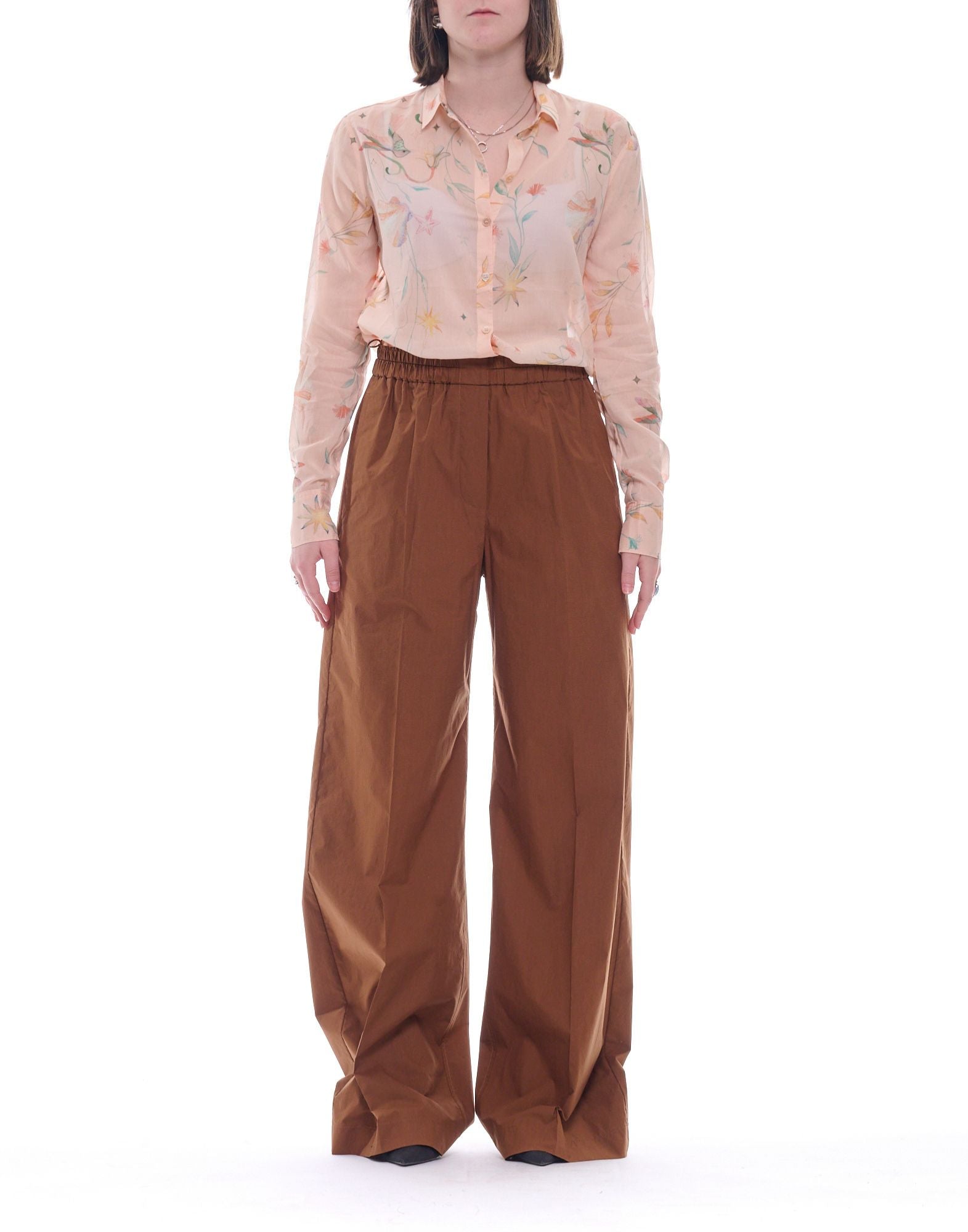 forte_forte Women’s Choccolate Brown Cotton My Pants 14834 MY PANTS CHOCOLATE