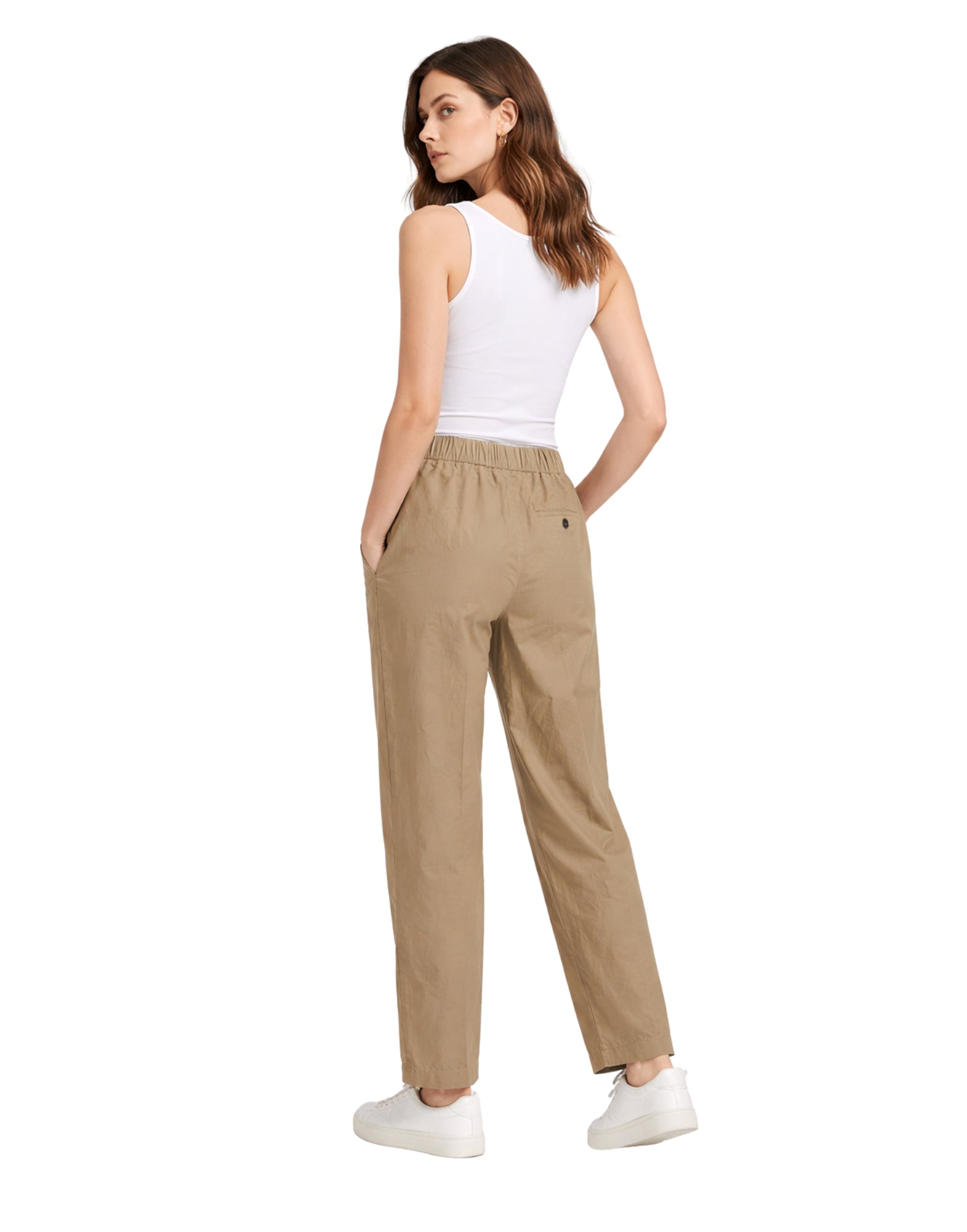 Pomandère Women’s Cotton Chino Pants Tortora Made in Italy 7152 21618 270