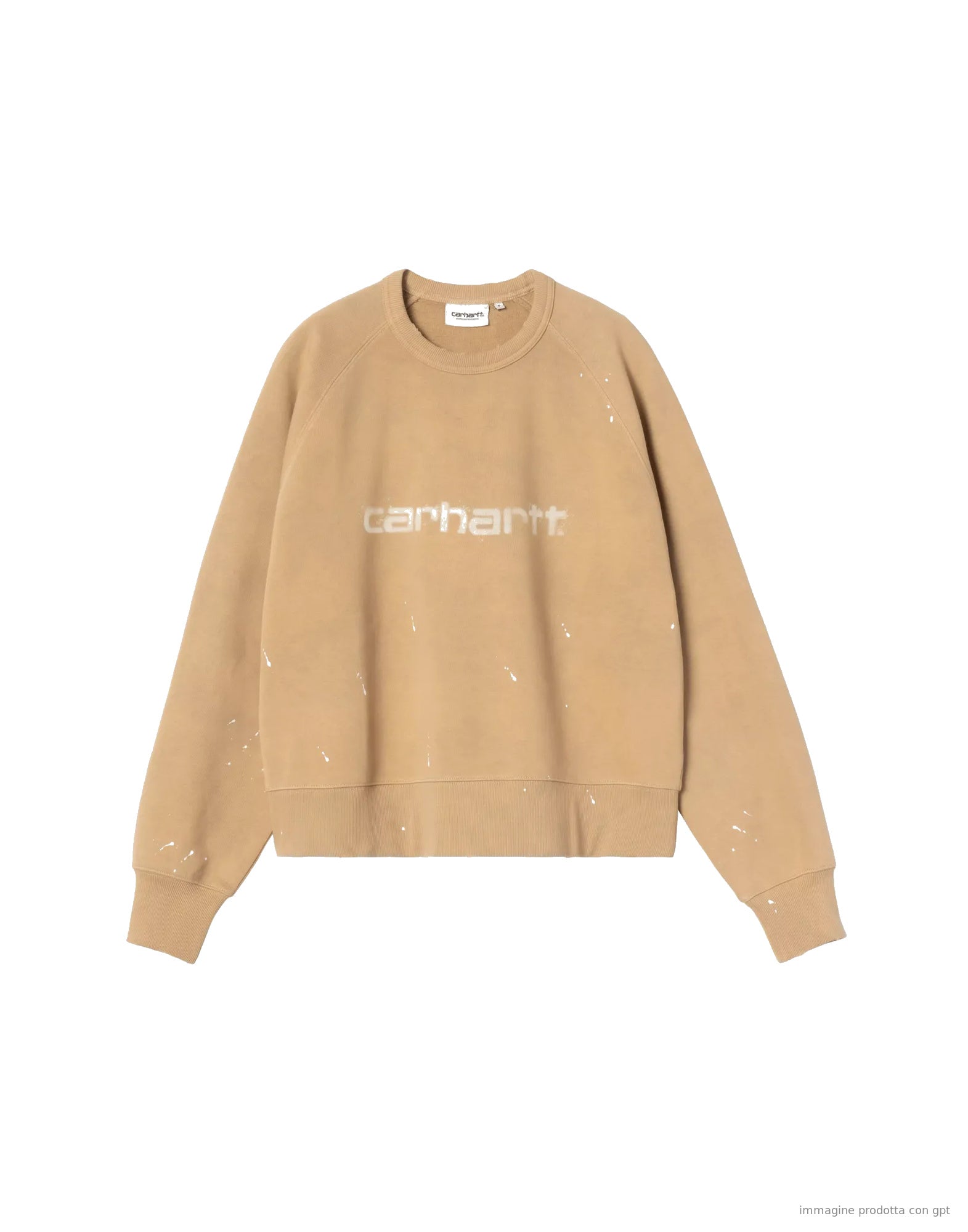 W' Painter Sweat Cotton Sweat Dusty H Brown destroy wash, splatter