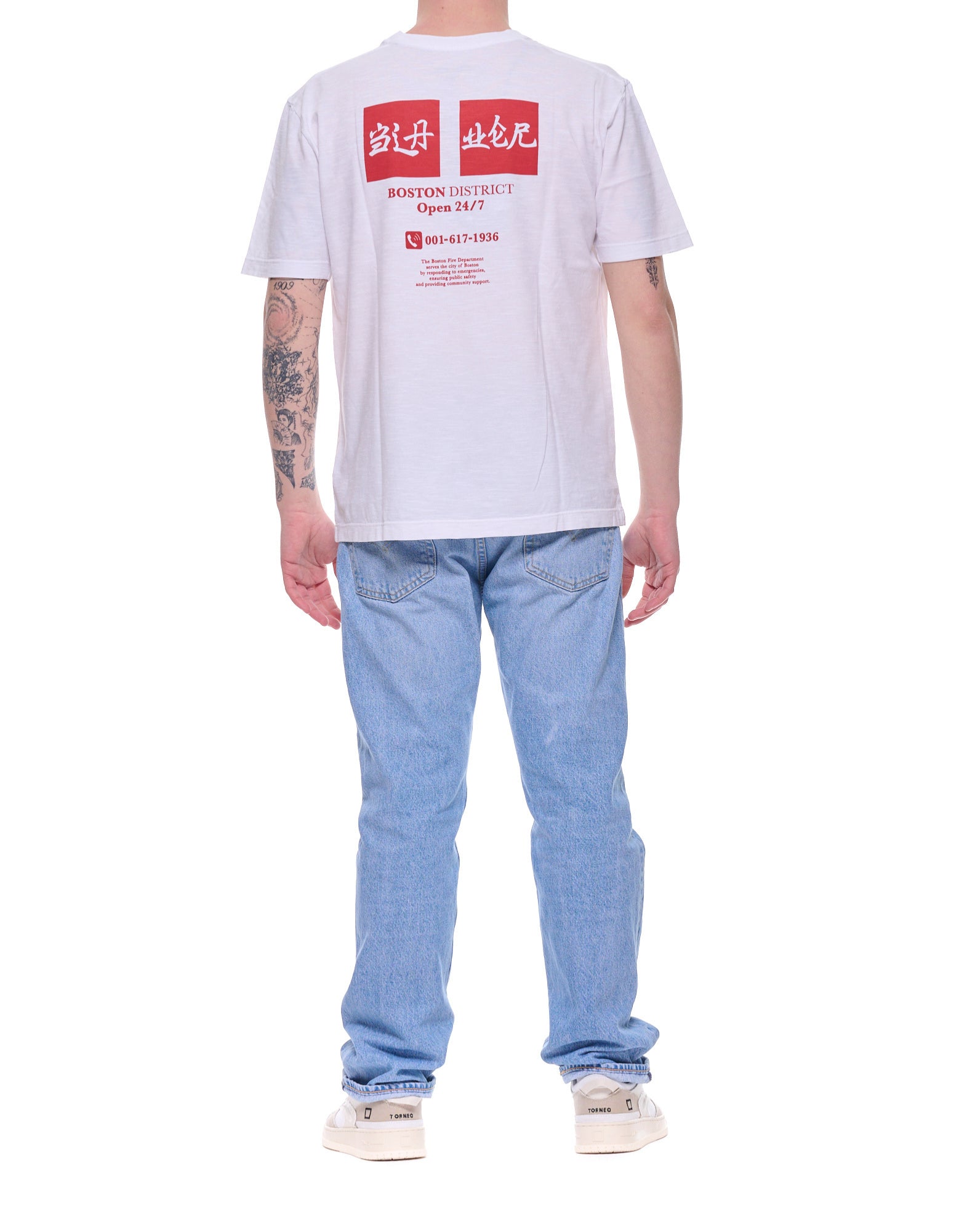 Blauer Creek Printed Cotton T-Shirt Optic White Men’s 26SBLUH02317-005685 100 CREEK