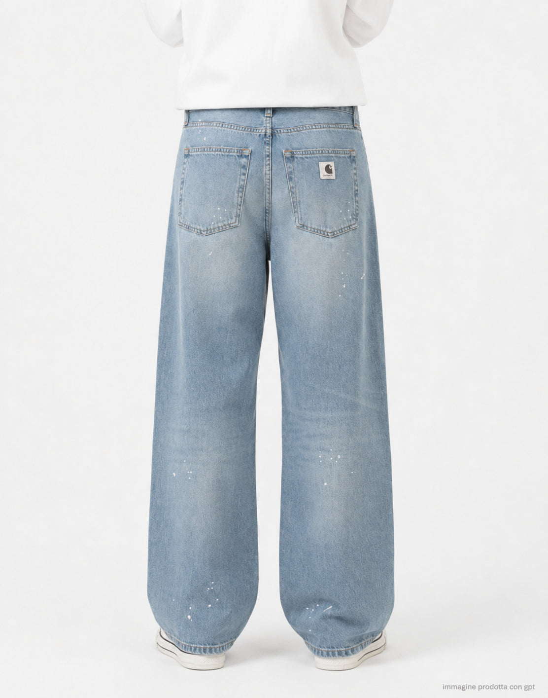 Arin Pant 100% Cotton 'Smithtown' Denim, Blue destroy wash, splatter