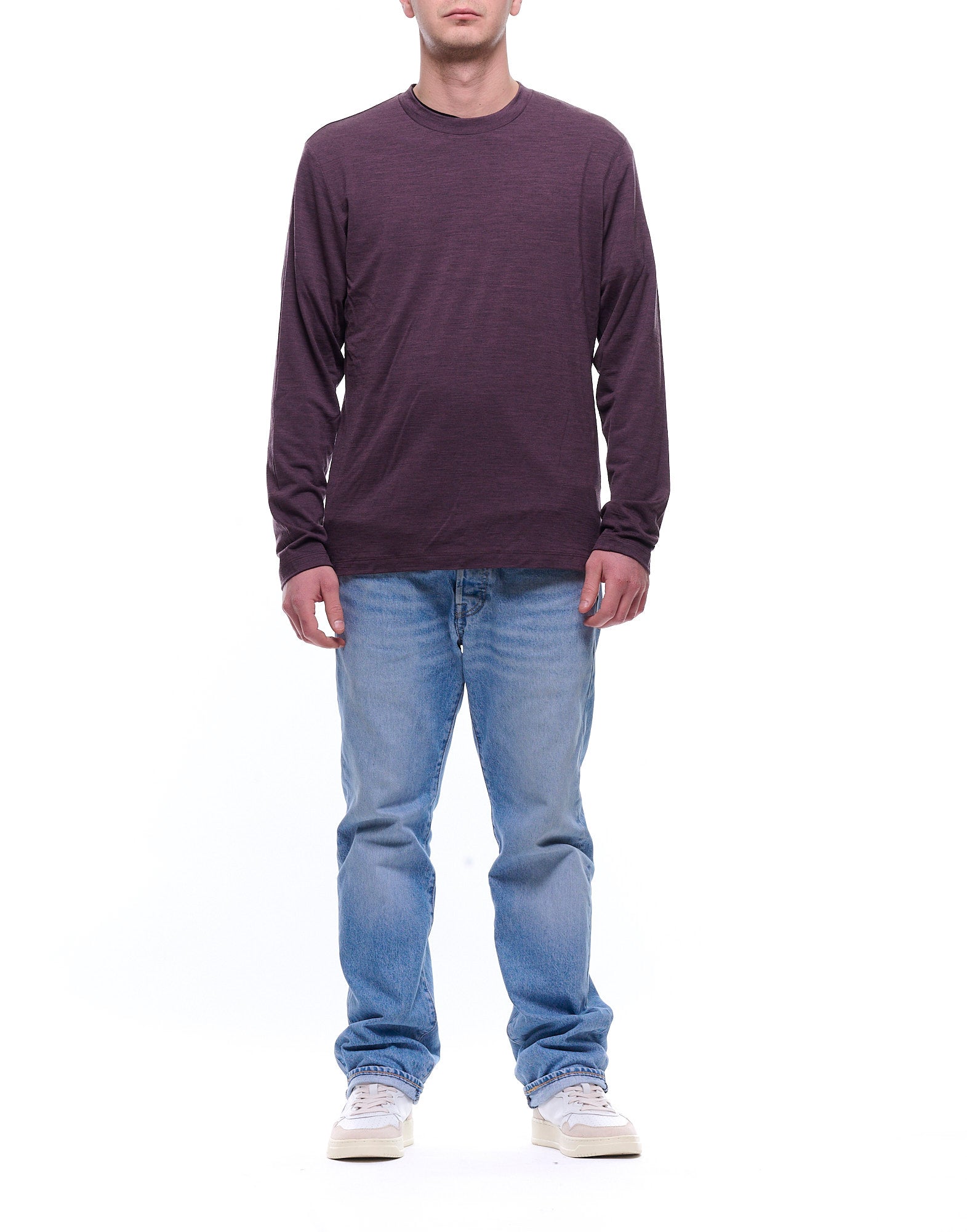 AUT-25 095PURPLE WOOL T-SHRT - T-Shirt e Polo - Albeni 1905