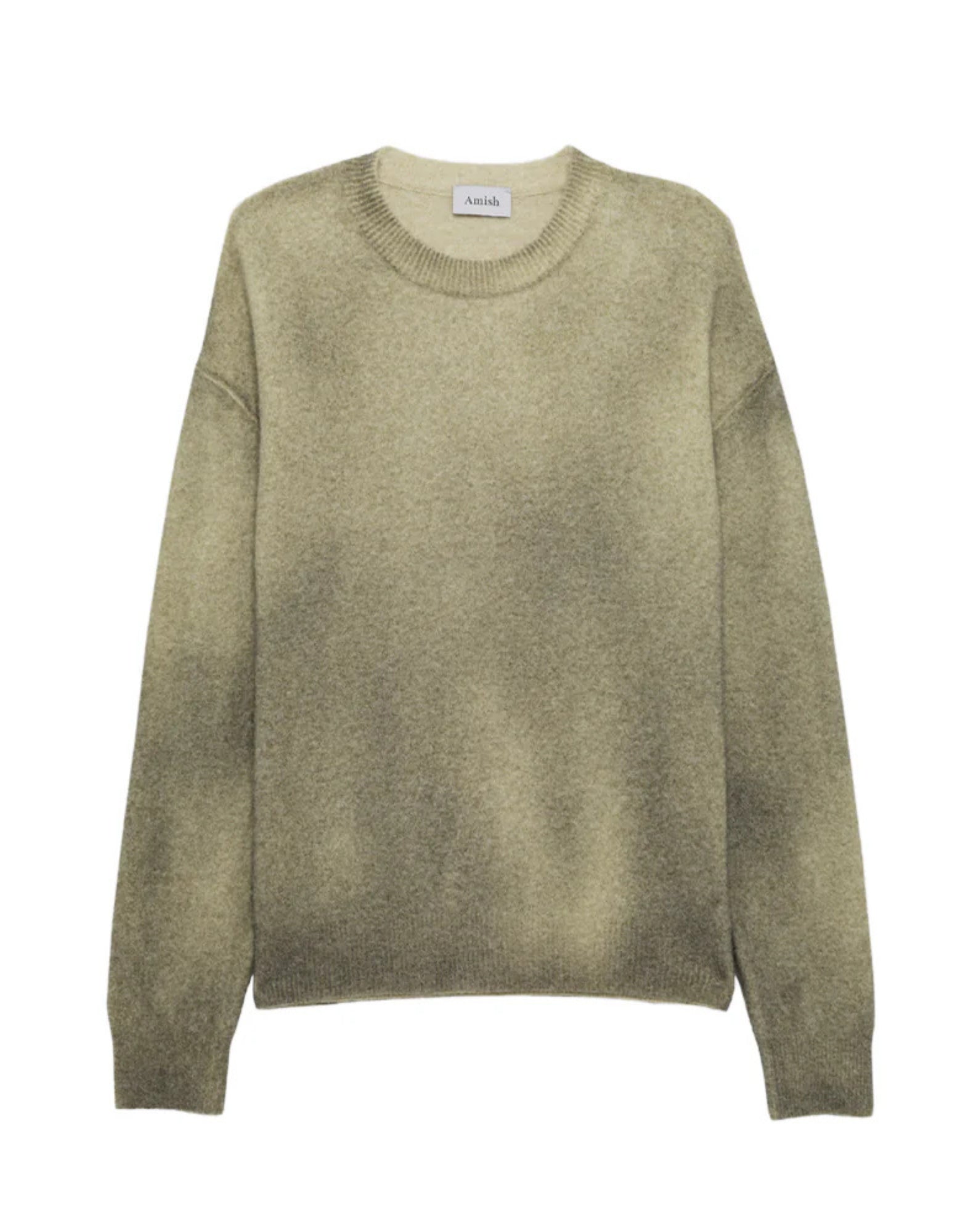 CQ22 C0085 ARMY GREEN CREW NECK SWEATER - Maglieria - Amish
