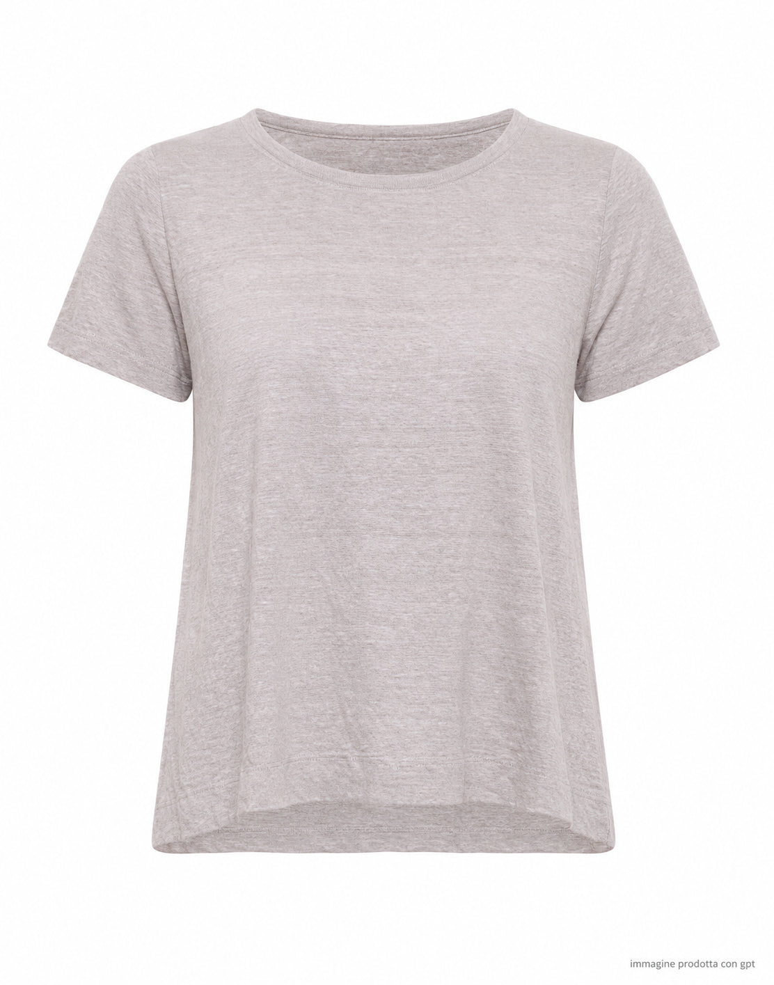 Transit Women’s Pearl Grey Linen Blend T-Shirt CFDTRCK206 11 PEARL GREY