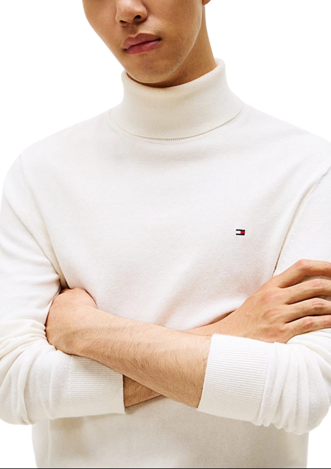 28048 Z00 IVORY PIMA ROLL NECK CASHMERE - Maglieria - TOMMY HILFIGER