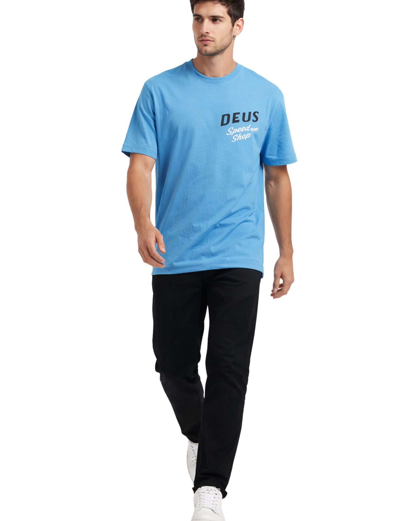 Deus Ex Machina Dogleg T-Shirt Men Cotton Bonnie Blue D261MTS321059090