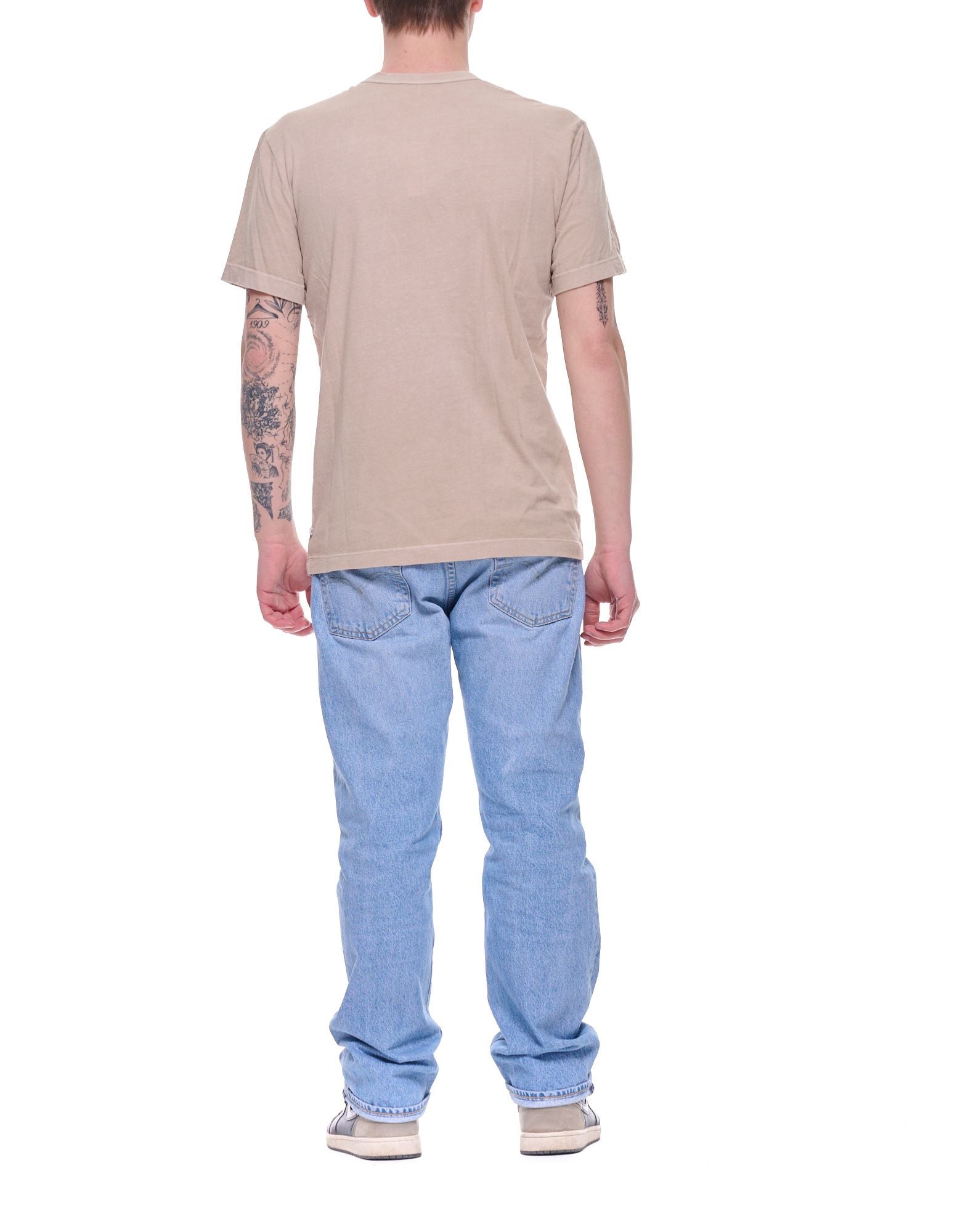 James Perse S/S Crew Neck Men’s Cotton T-Shirt Light Khaki Regular Fit MLJ3311 LKKP LIGHT KHAKI