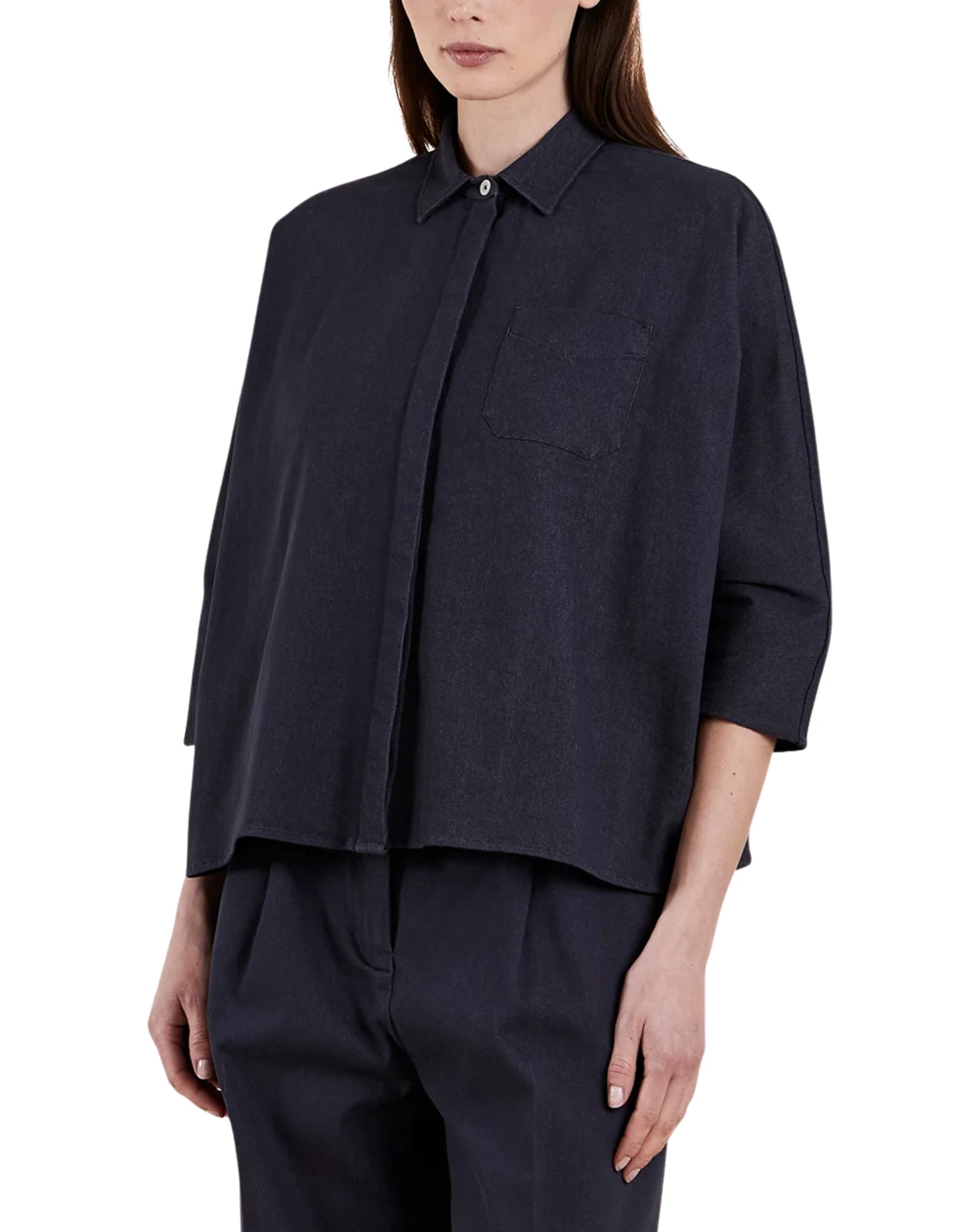 CRUNA Elide Cotton Gabardine Shirt Women Made in Italy ELIDE 2405