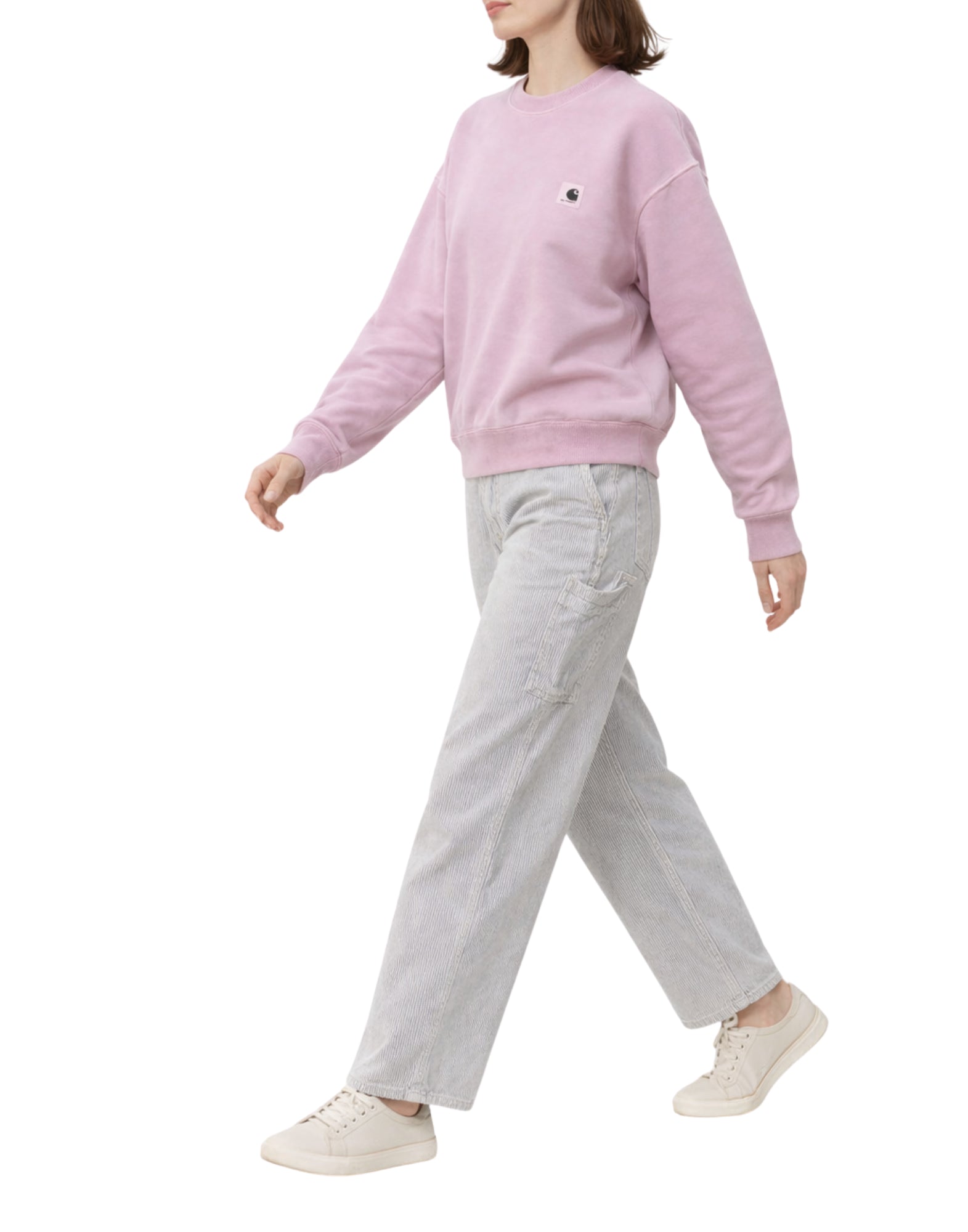 Carhartt WIP W’ Nelson Sweatshirt Gentle Purple Garment Dyed – Women’s Balloon Fit I029537 3IBGD