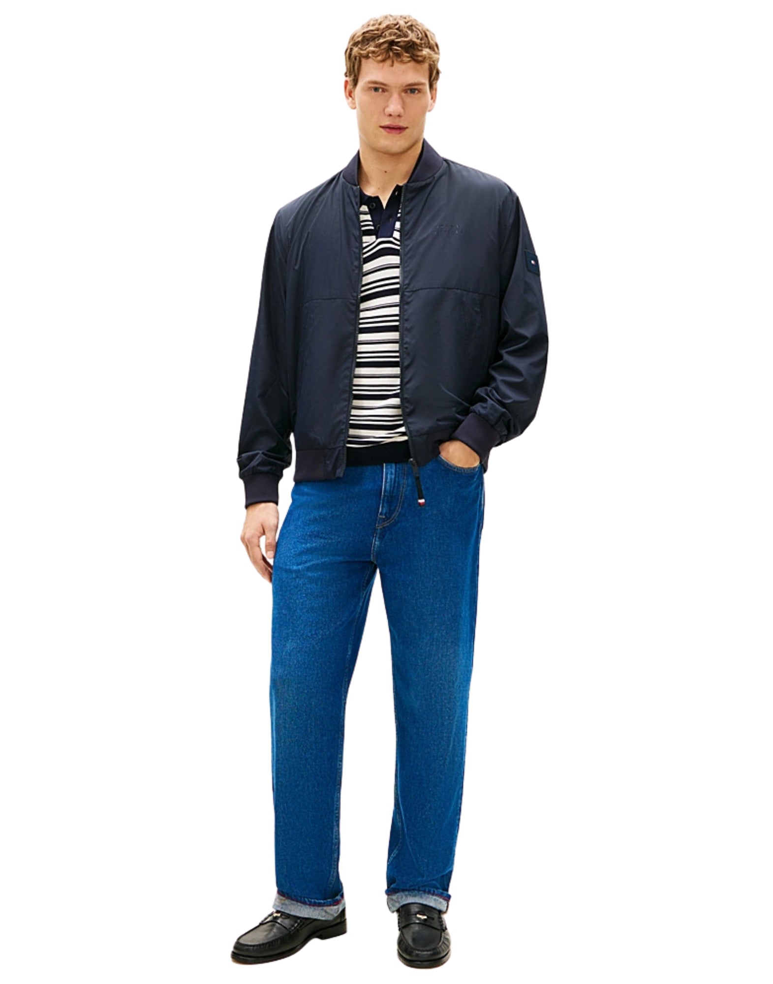 Tommy Hilfiger Men’s Water-Resistant Bomber Jacket Navy Regular Fit MW0MW42503DW5