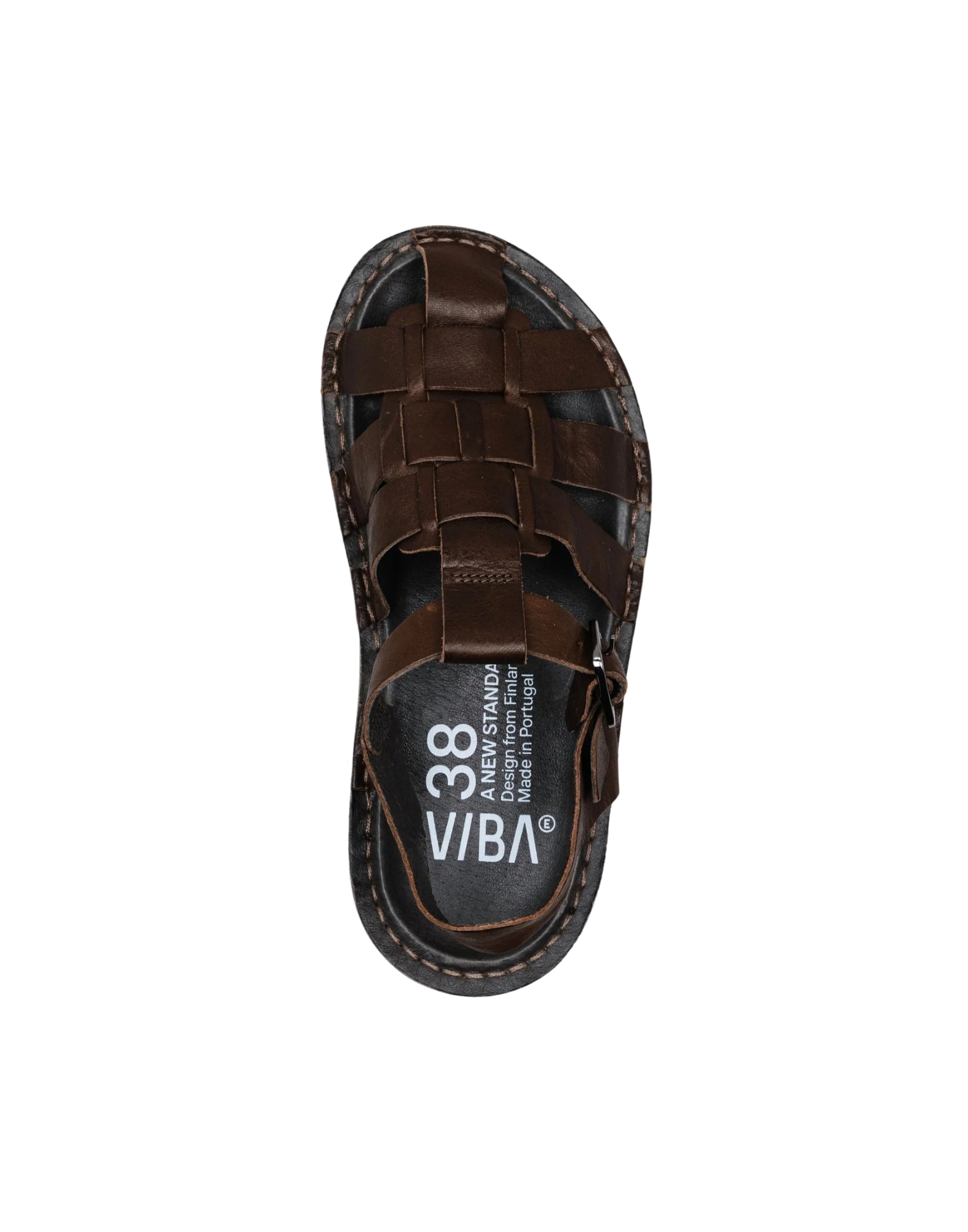 VIBAE Capri Leather Cocoa Brown Unisex Leather Sandals CAPRIRLCOBG-39 COCOA BROWN
