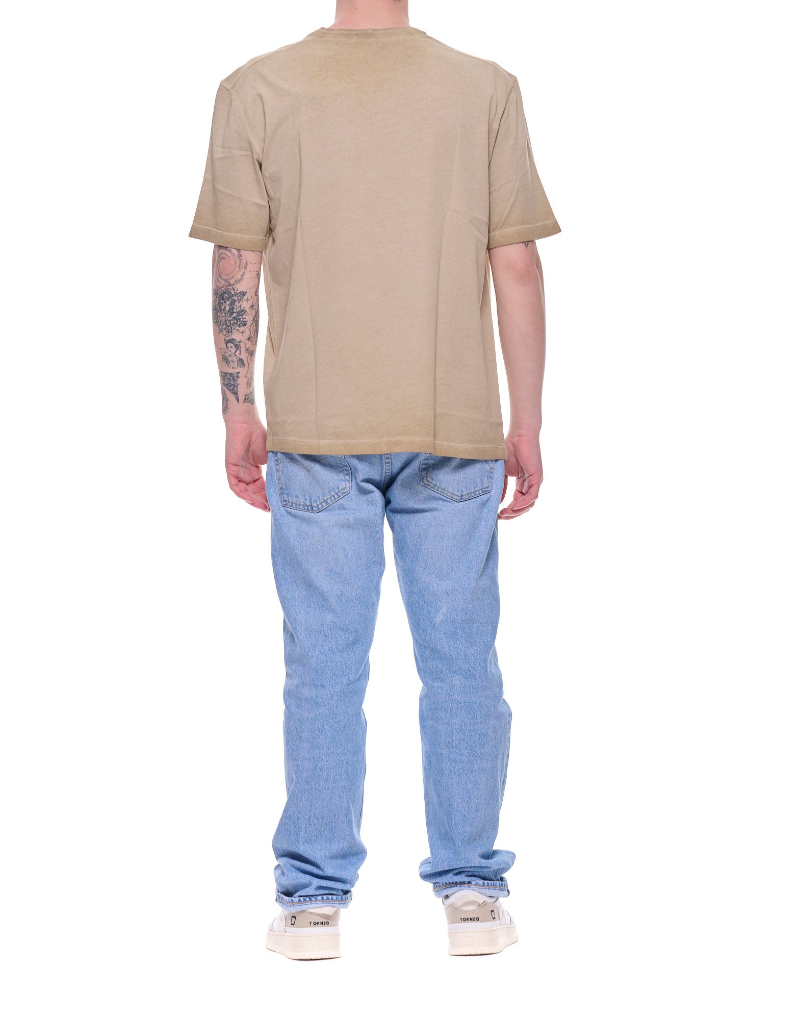 Blauer Greenough T-shirt en coton pour hommes en noisette avec logo sur la poitrine 26SBLUH02347-007495 340 GREENOUGH