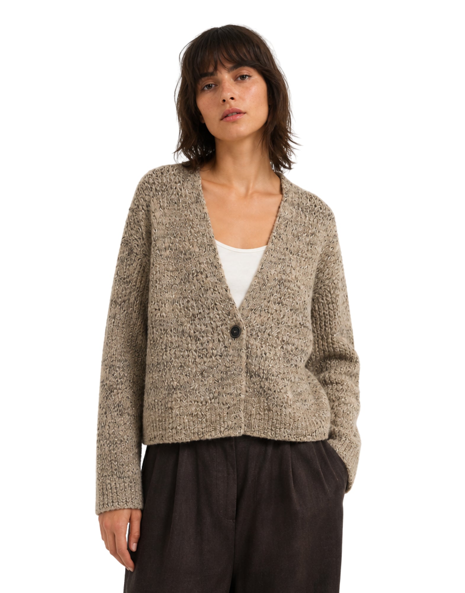 Crop Cardigan Sand