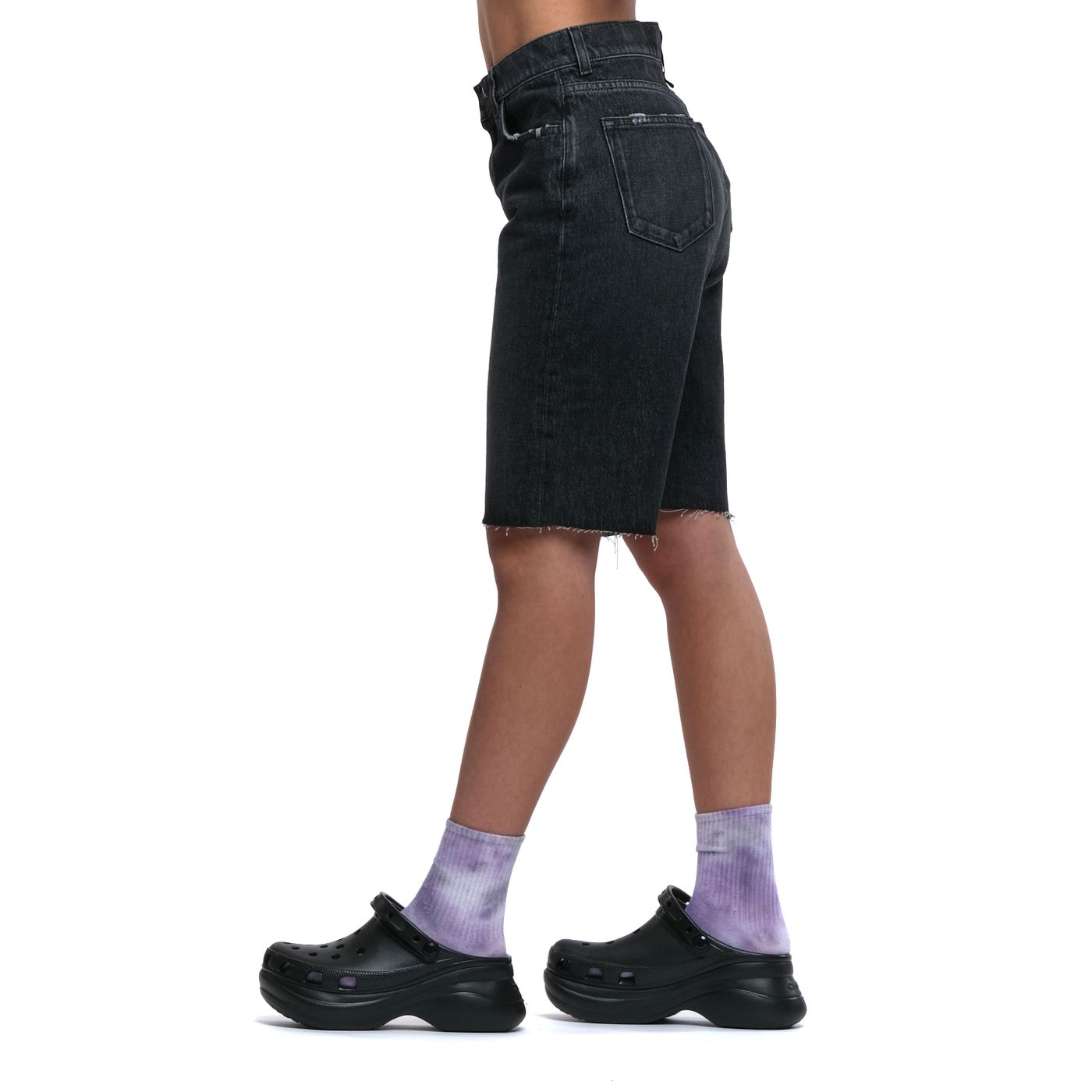 Pantalones cortos mujer amish lavado de piedra negra amish