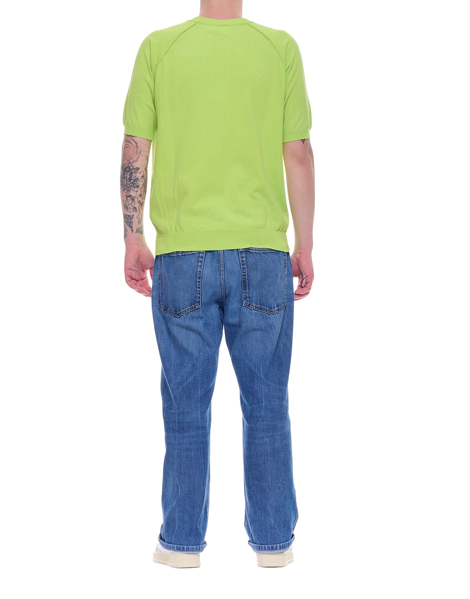 Atomofactory Men’s Cotton T-Shirt Crew Neck Short Sleeve Lime PE24AFU22 LIME