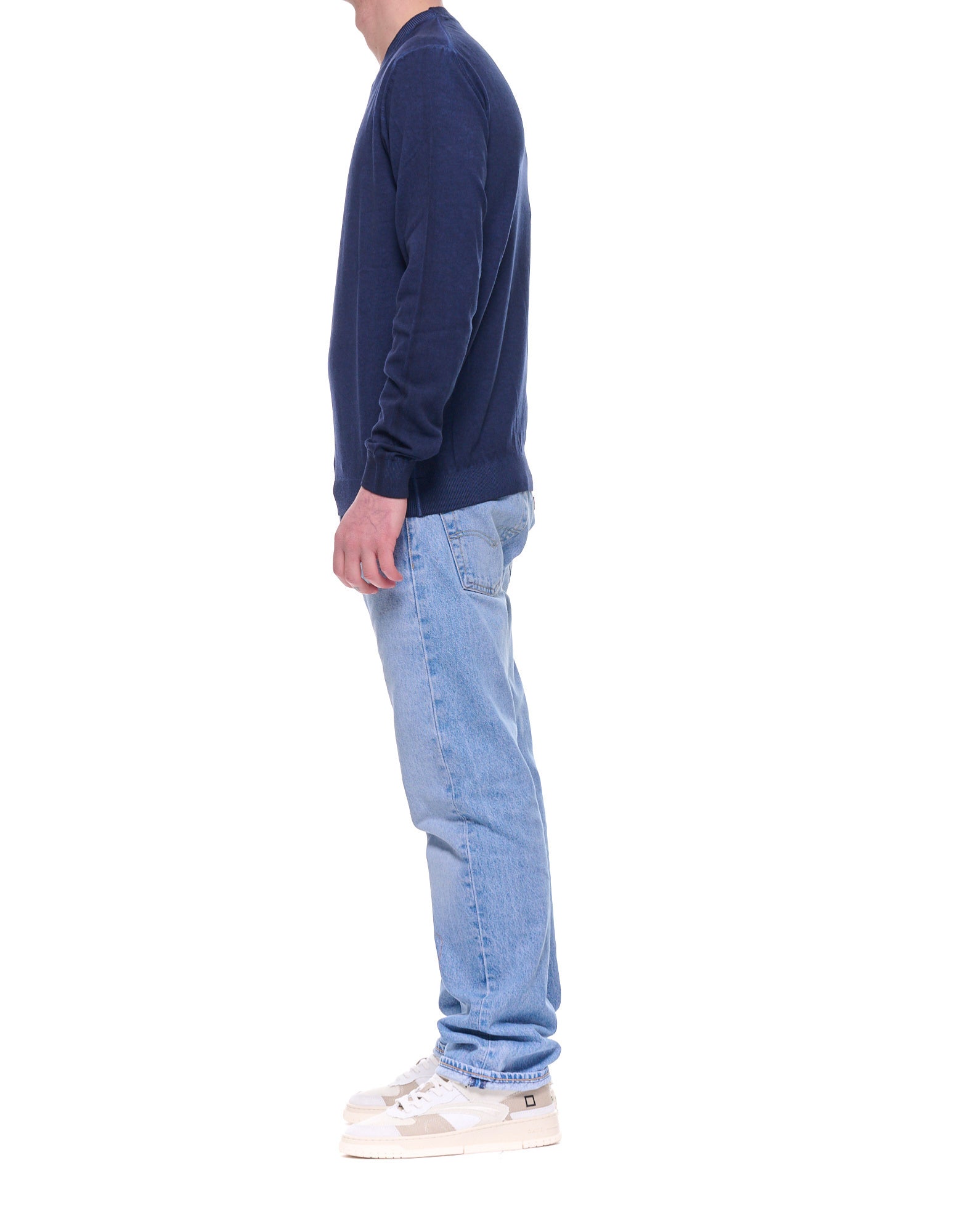 Blauer Morton Lightweight Cotton Crewneck Knit – Blue Men’s 26SBLUM01480-007167 888