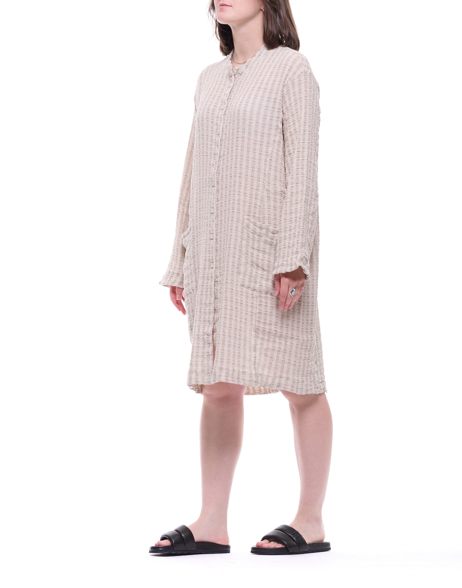 Transit Abrigo holgado con botones en la parte delantera para mujer, color blanco topo, CFDTRC11463-16 BLANCO TAUPE