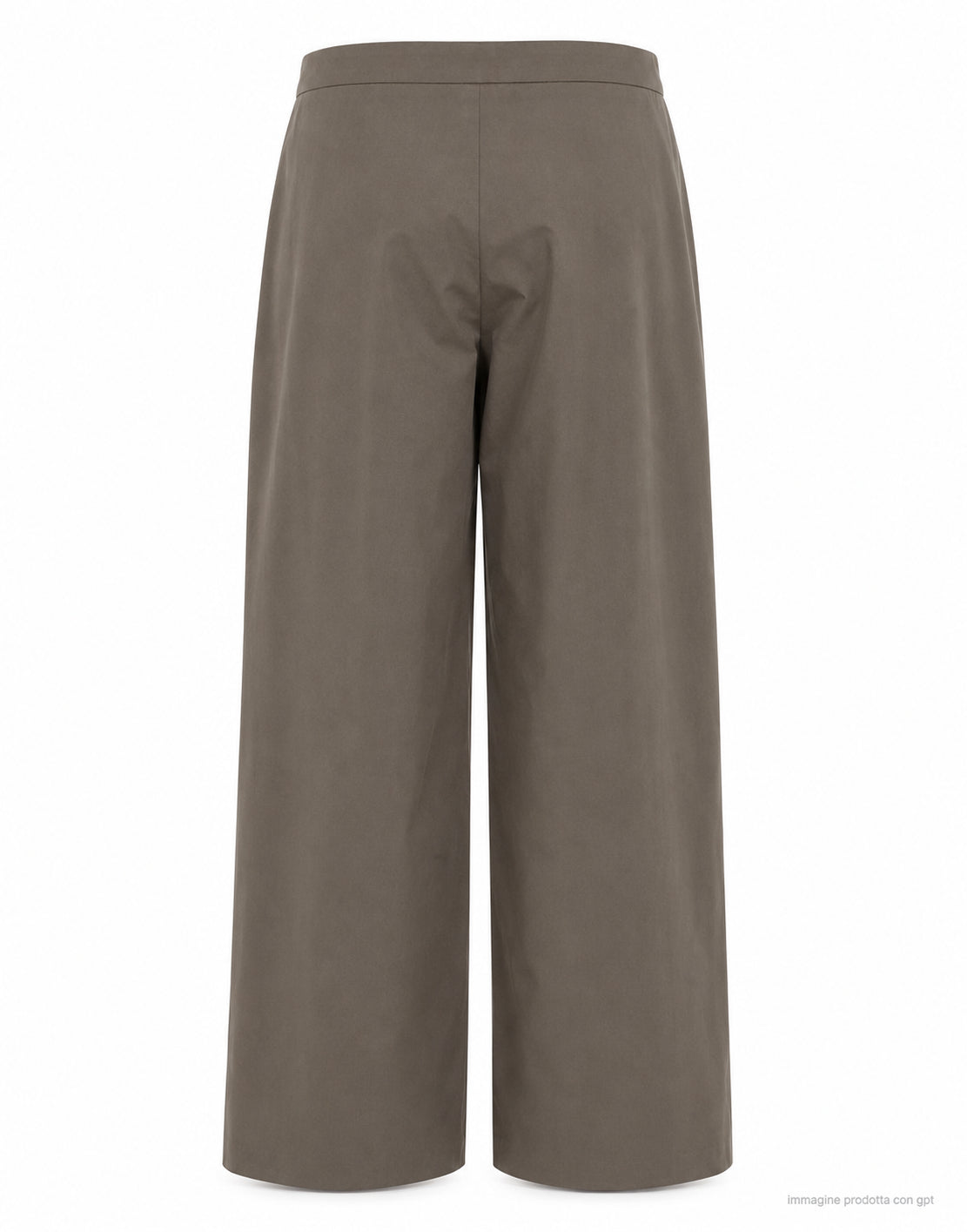 Pantalón ancho de algodón Hevo Torresantandrea en color topo Topo