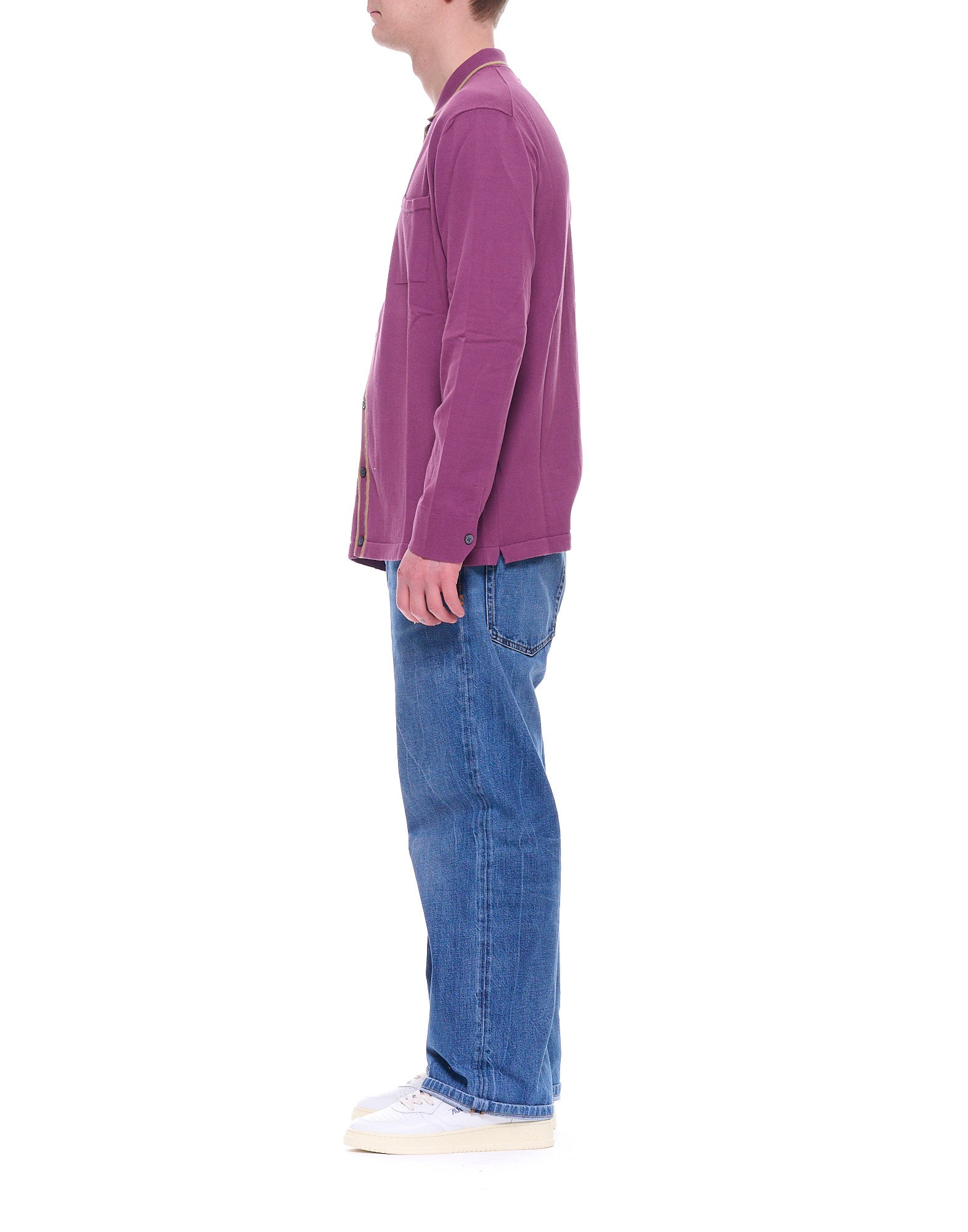 McLauren Long-Sleeve Button Polo – Burgundy GRAHAM