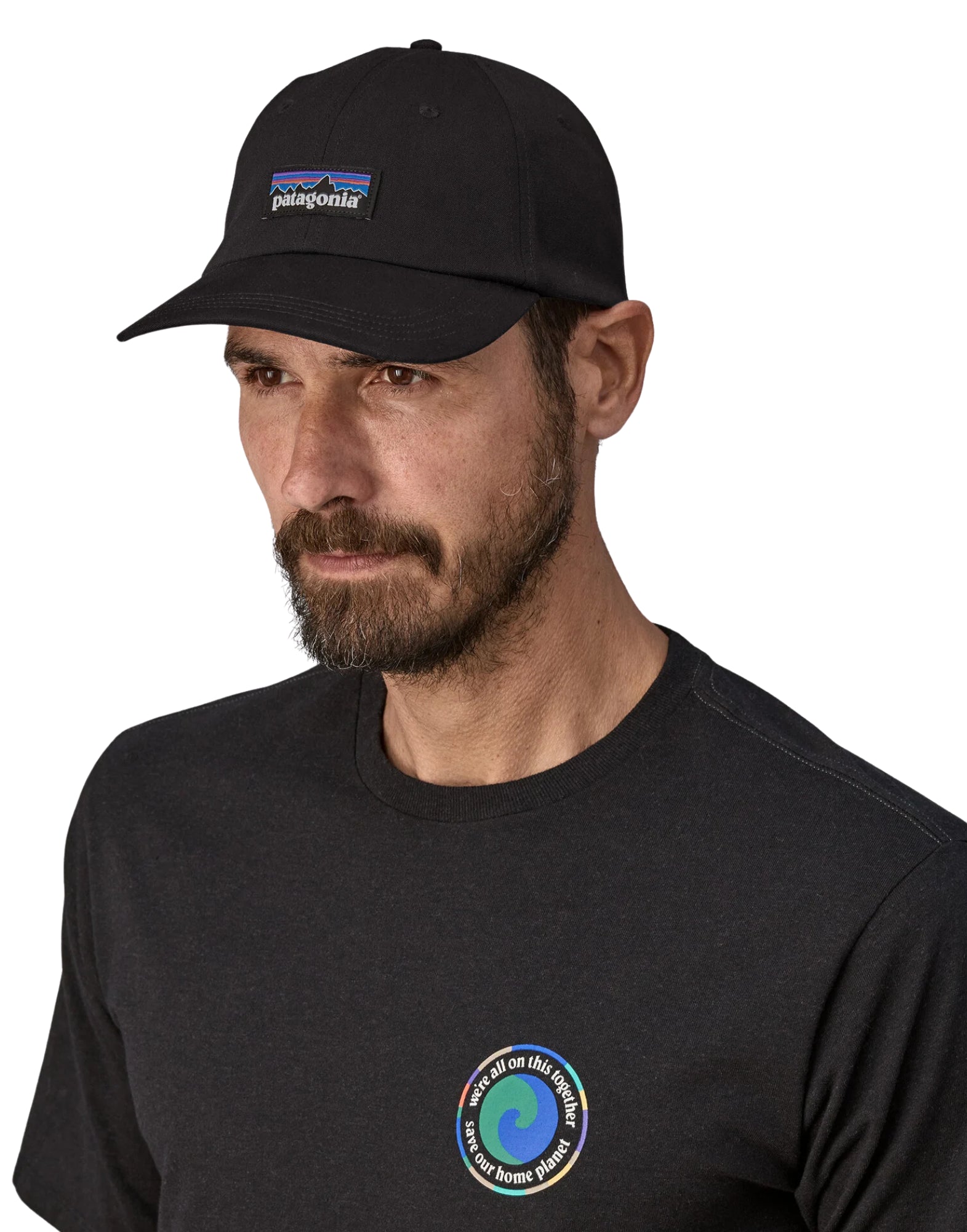 Patagonia P-6 Label Trad Cap Organic Cotton Black Unisex 38296 BLK
