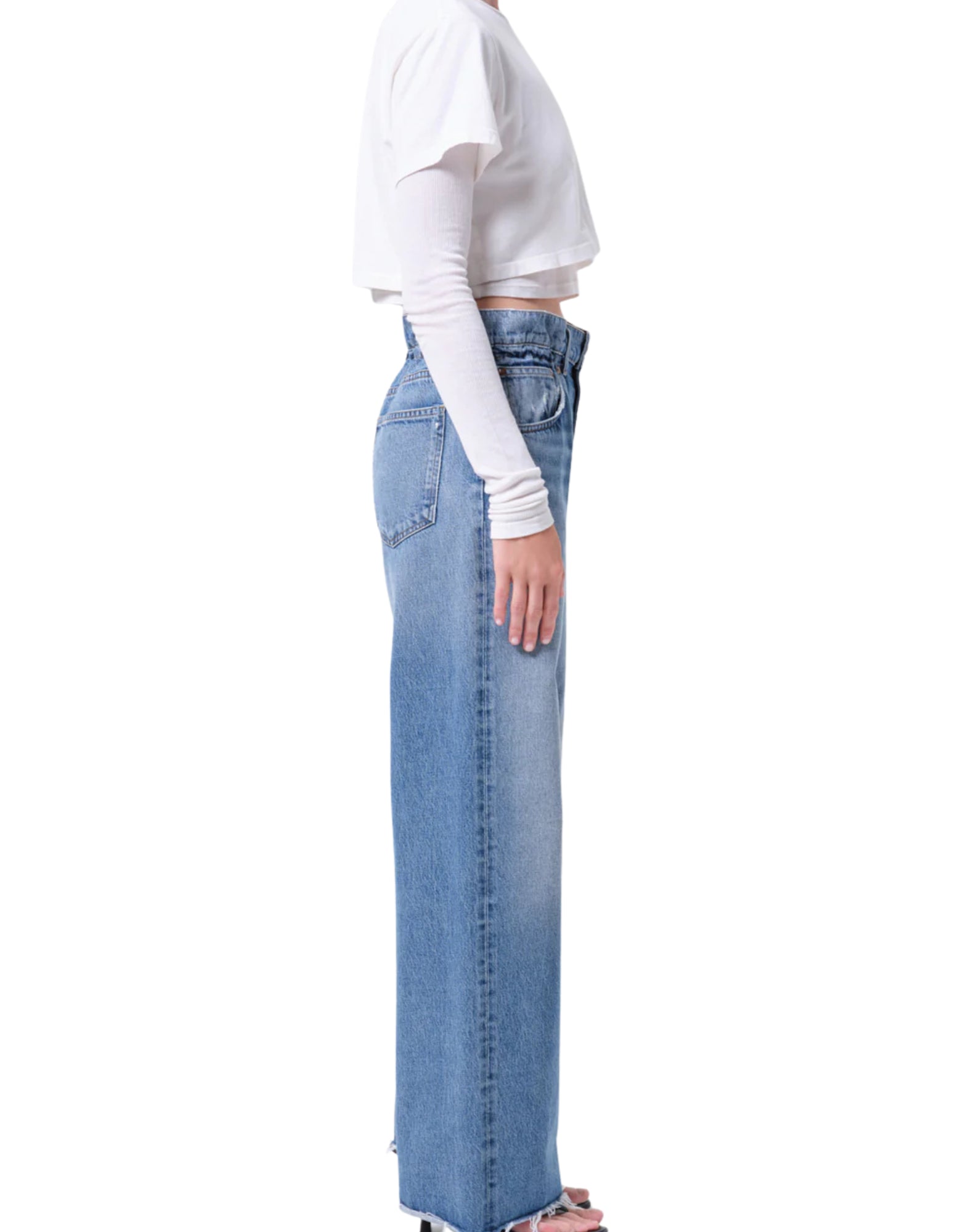 AGOLDE Lyonne Jean Women’s High-Rise Straight Jeans Rigid Denim Outbreak A312 1885 OBRK OUTBRK LYONNE