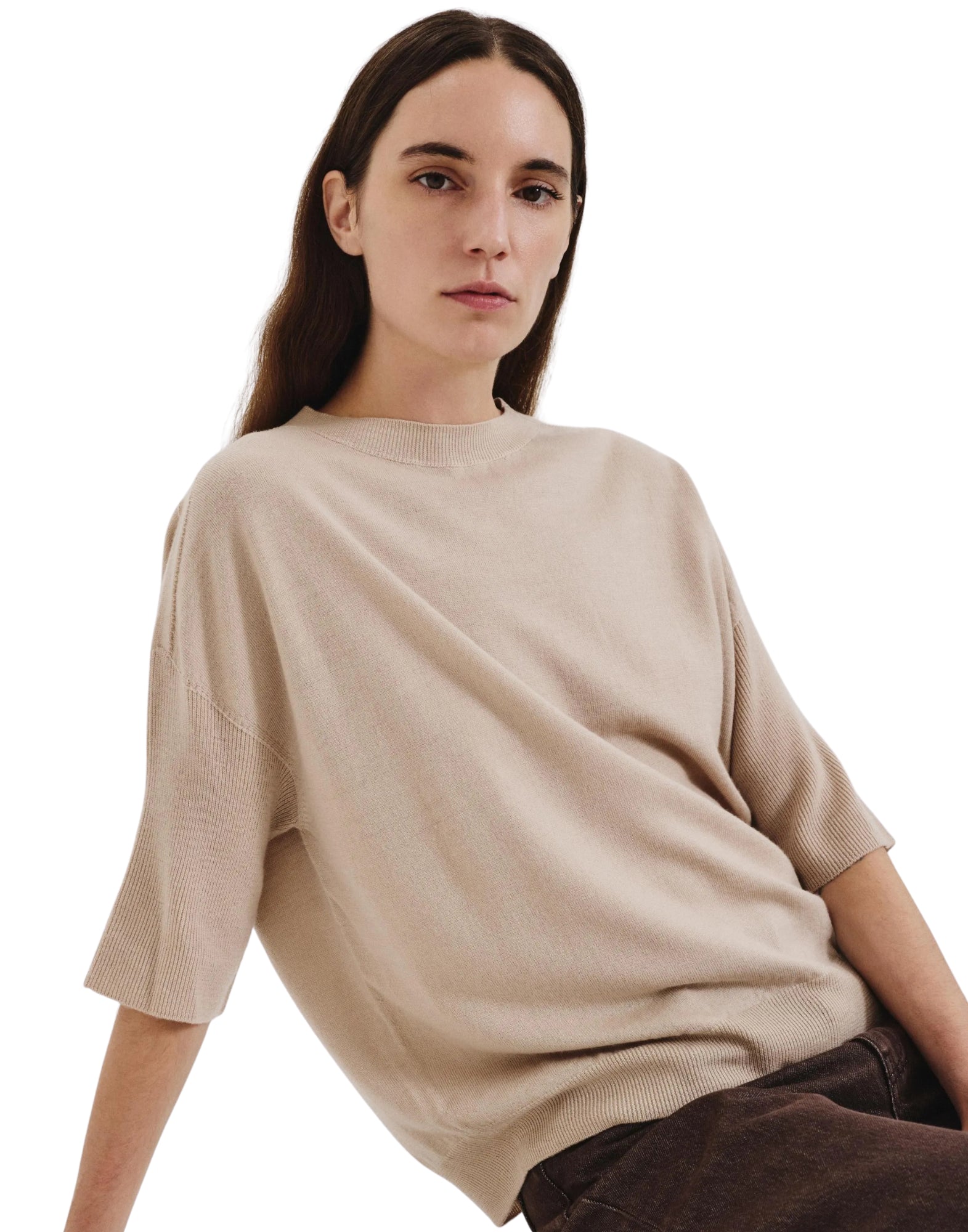 Knit T-shirt Sand