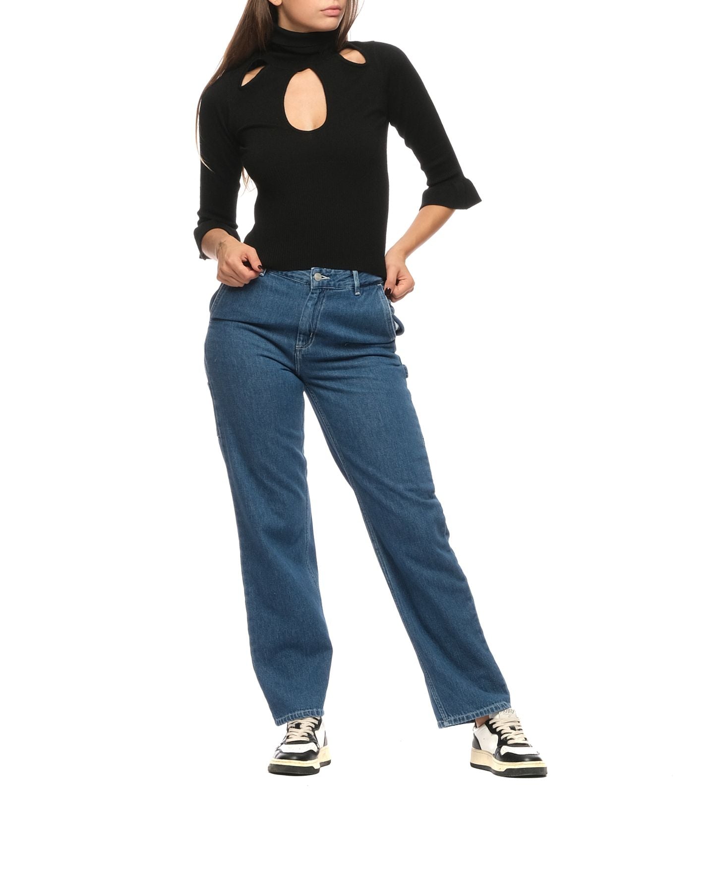 T-shirt woman 102053 A19D Z99 BLACK PINKO