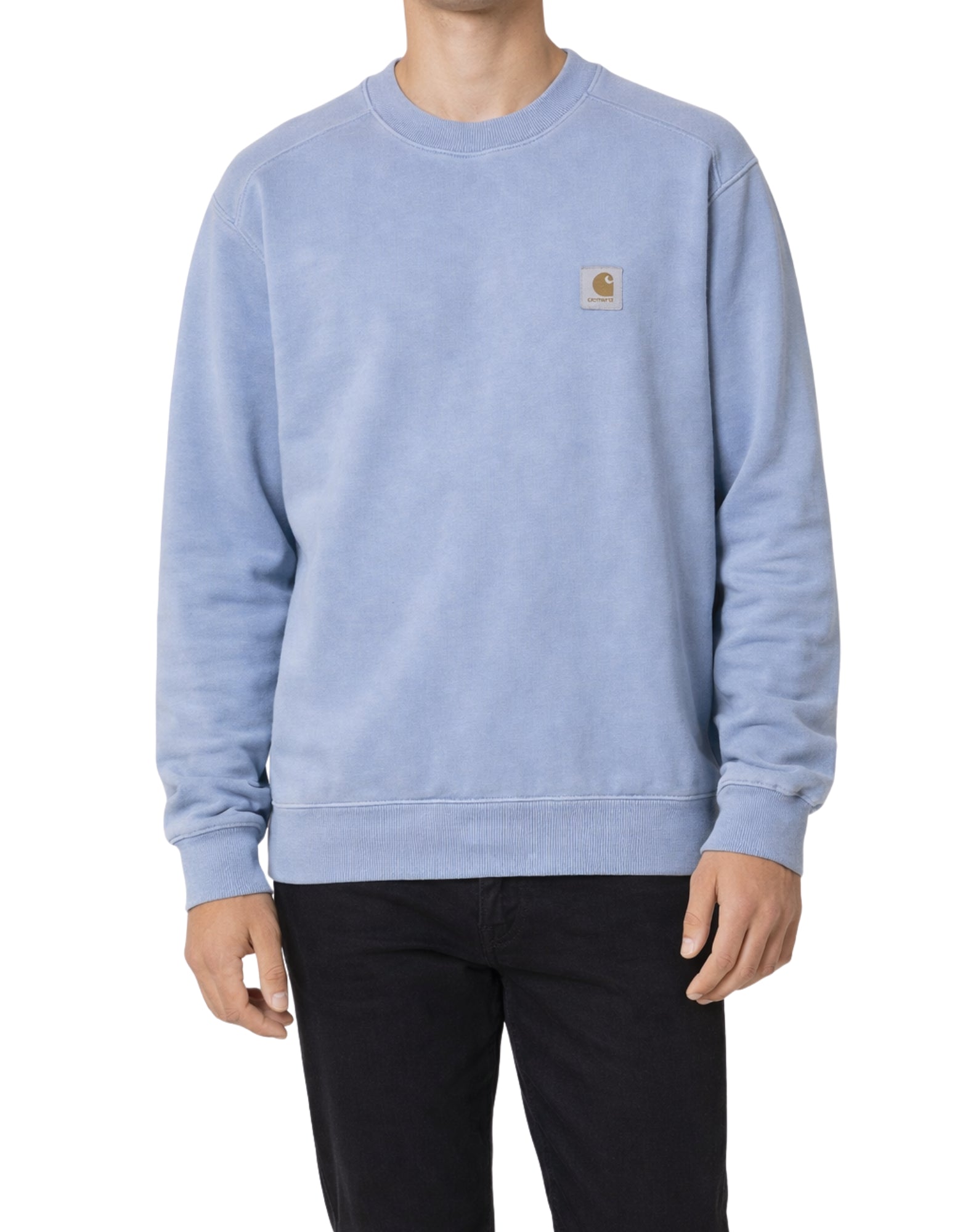 Carhartt WIP Nelson Sweatshirt Gentle Blue Garment Dyed Herren I029957 3HX.GD