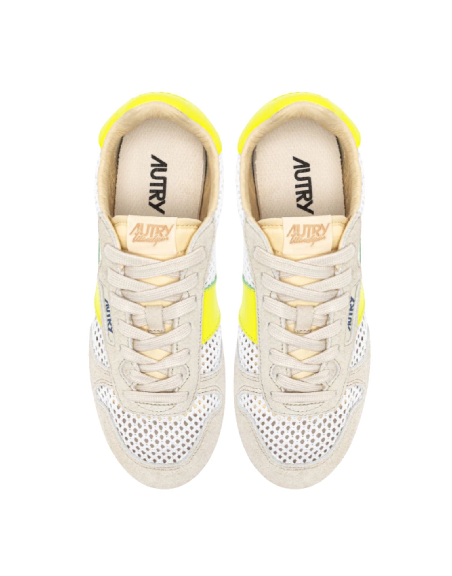 Autry Windspin Women’s Sneakers in Mesh and Leather White Sand and Evening Primrose WSLW KD02 WINDSPIN LOW