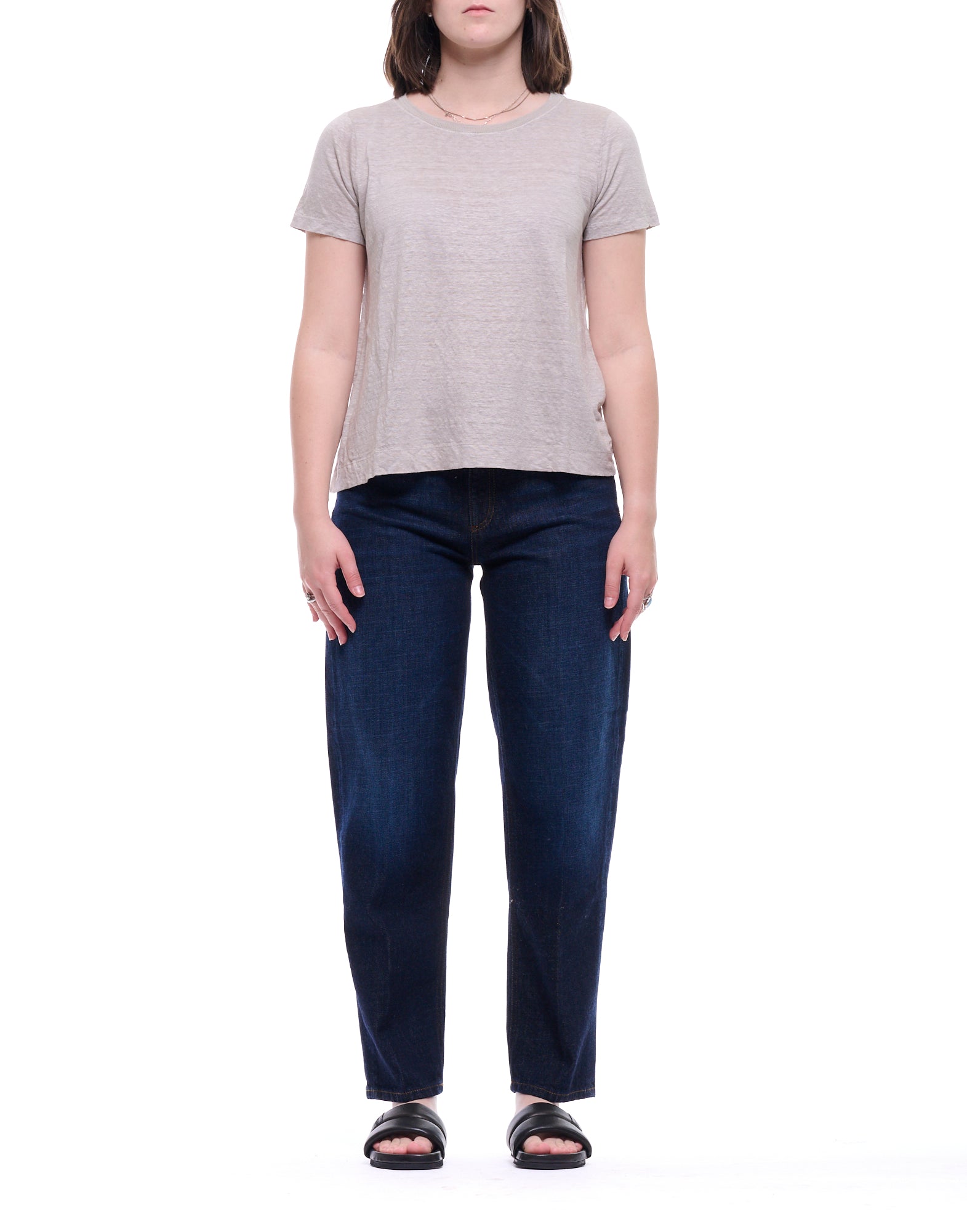 Transit Camiseta Mujer Mezcla Lino Gris Perla CFDTRCK206 11 GRIS PERLA