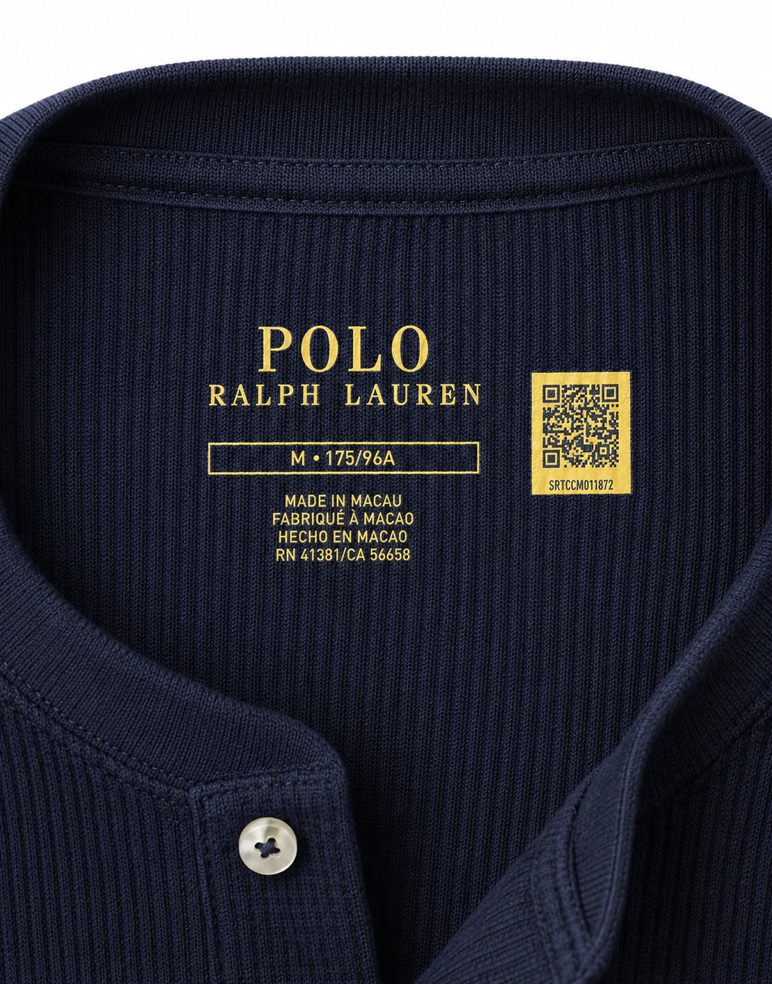 Maglietta Henley classica blu navy