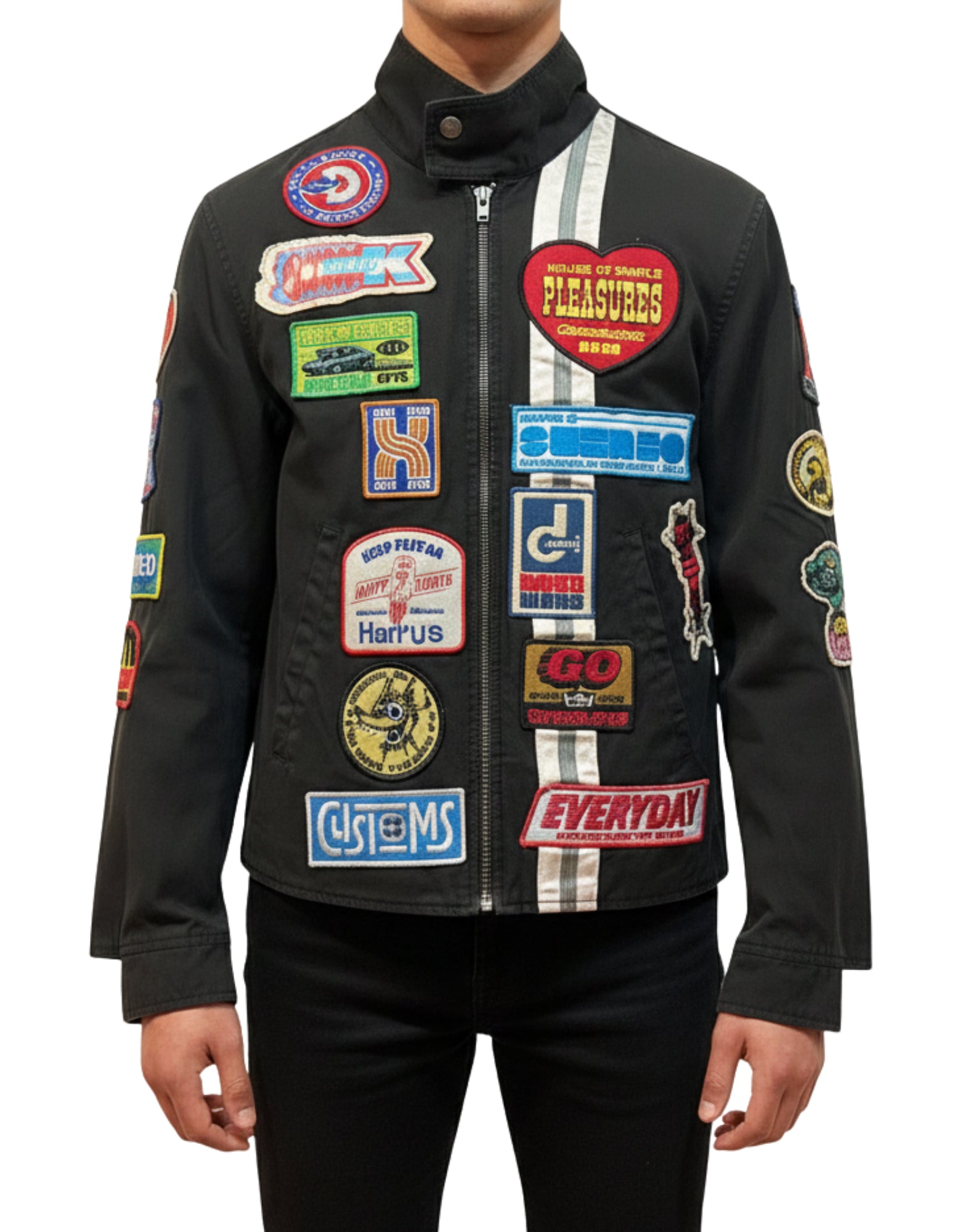 Deus Ex Machina Rainforests Jacket Men Cotton Patch Anthracite D261UJK711094100