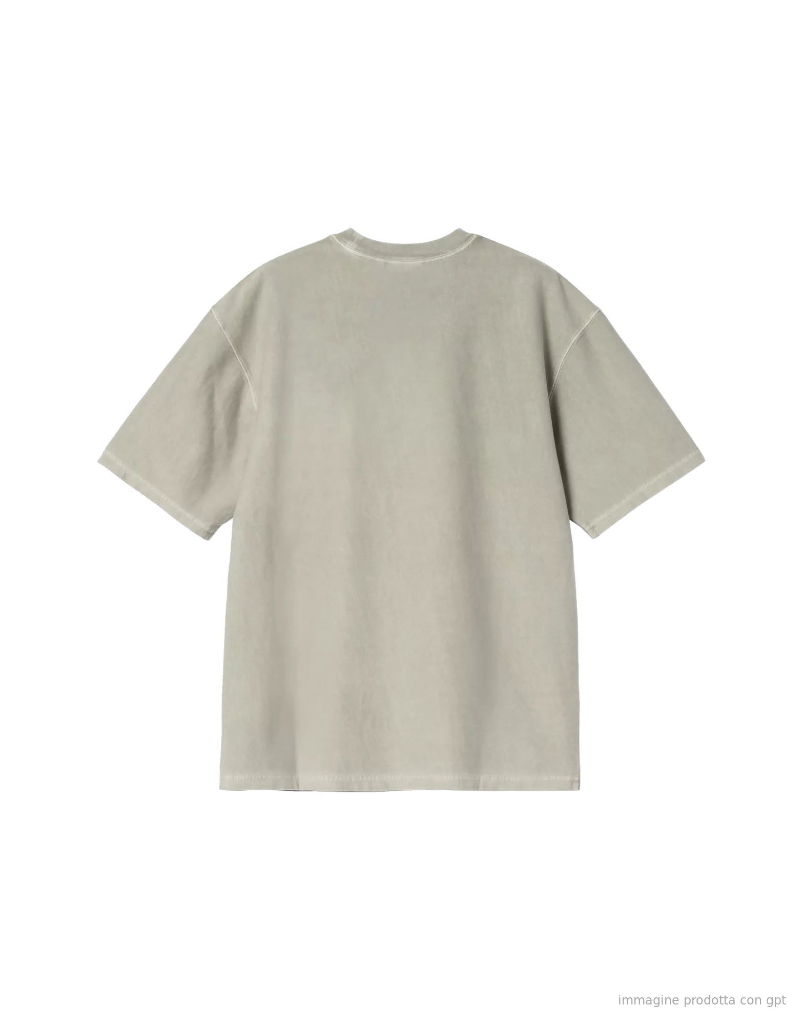 Loose Pocket T-Shirt Organic Cotton Single Jersey Shady Green garment dyed