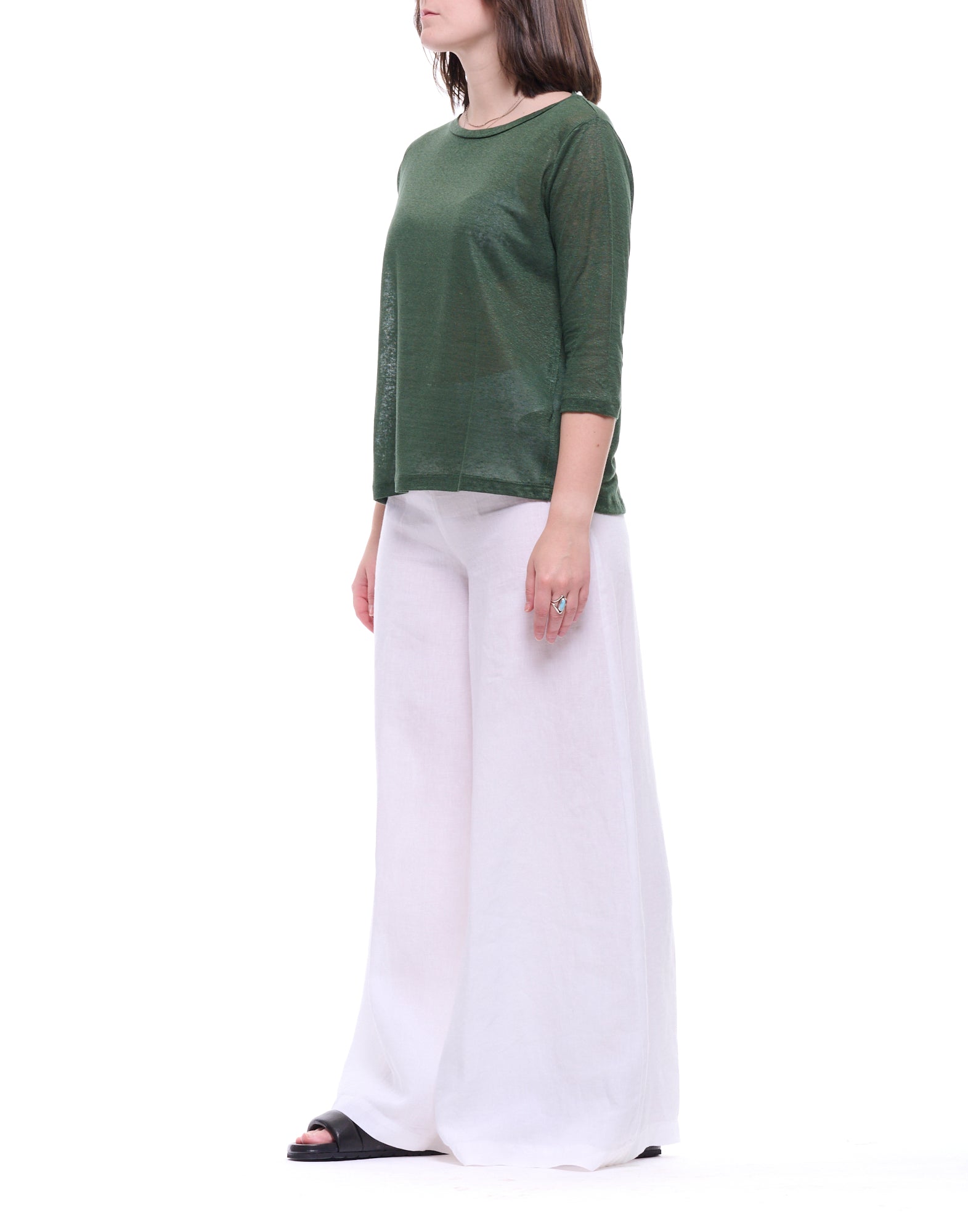 Hira Women’s White Linen Trousers W310 001