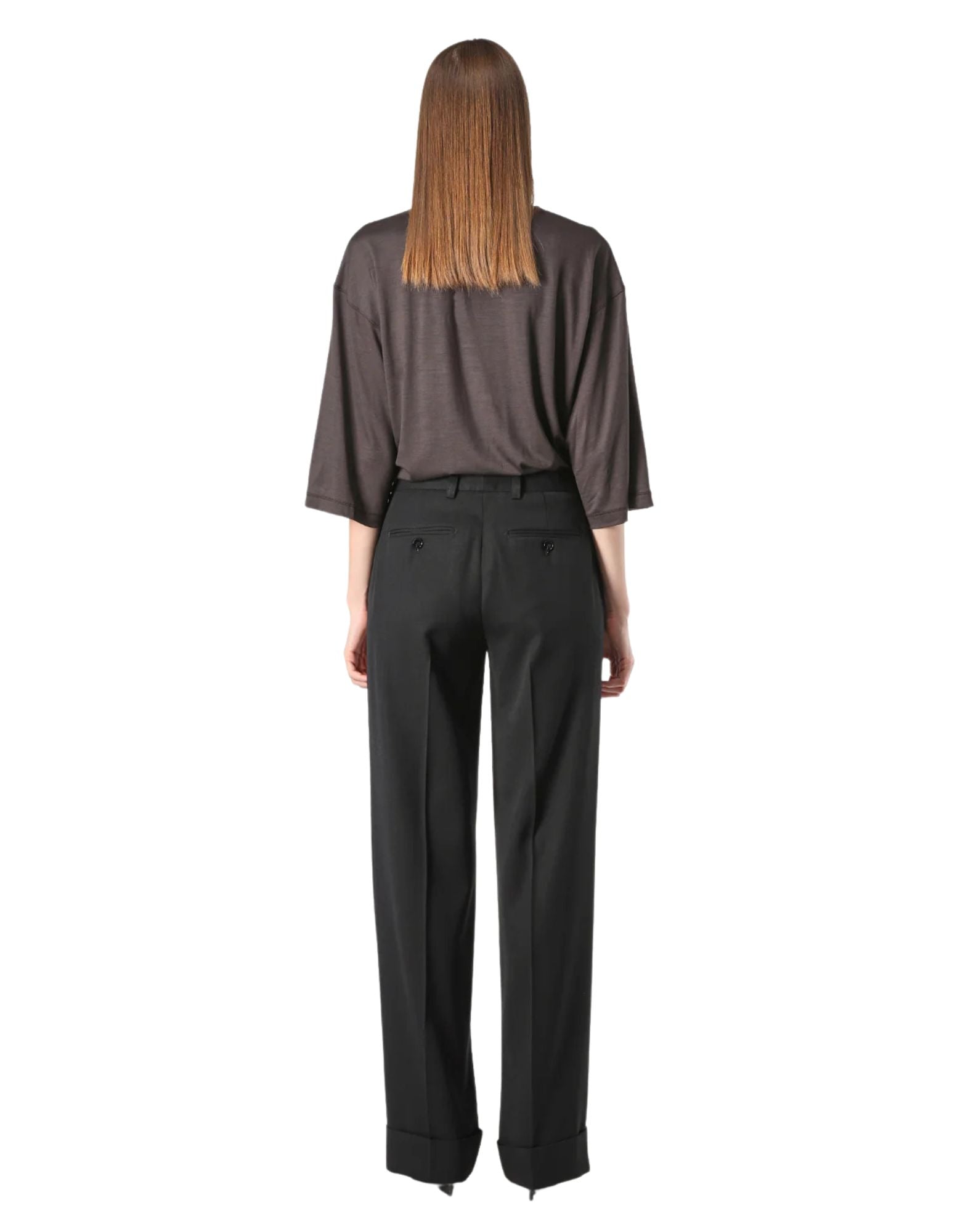 Cellar Door Pantalon IMA en laine vierge noire fabriqué en Italie 210478 F126 09 NOIR