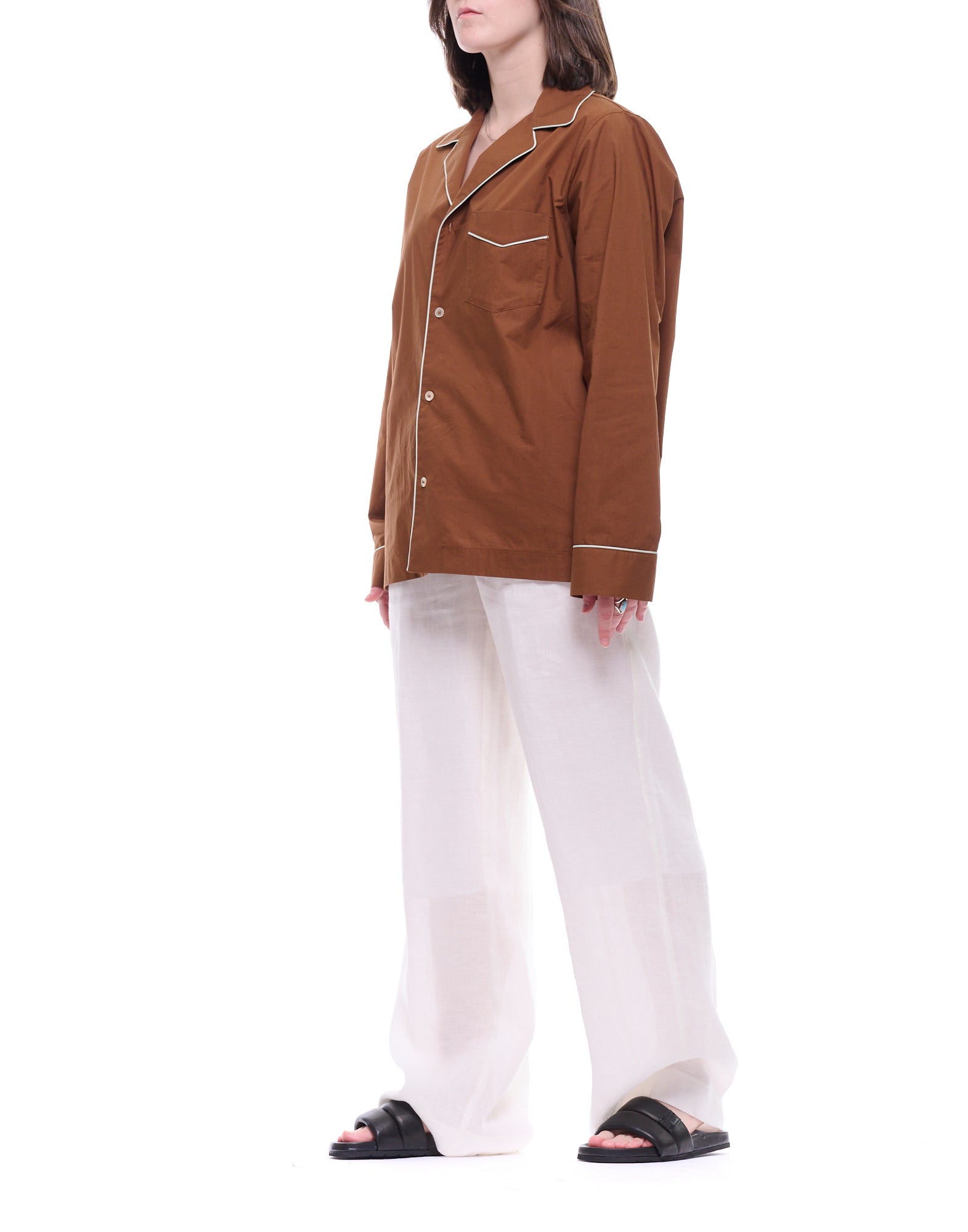 Forte_Forte Women’s Cotton Poplin Shirt in Chocolate 14832 MY SHIRT CHOCOLATE