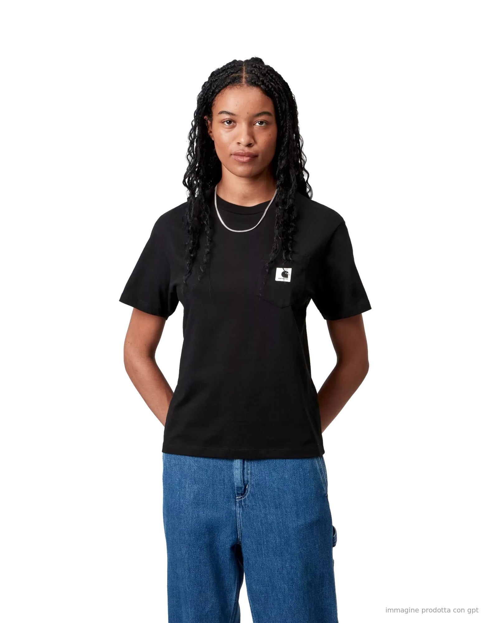 Pocket T-Shirt Organic Cotton Single Jersey Black